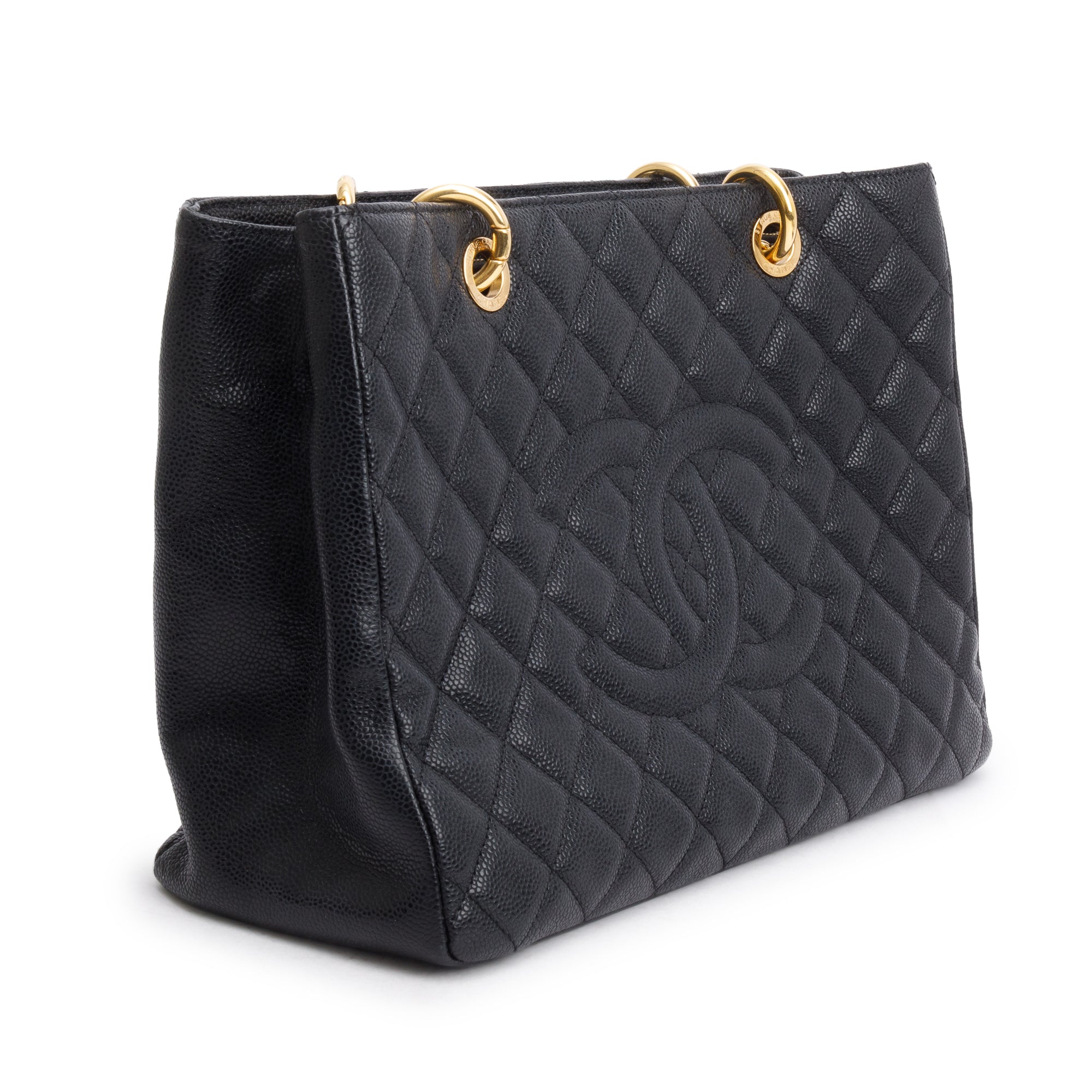 Chanel Black Caviar Leather Grand Shopping Tote (GST) w/ Authenticity Card & Receipt