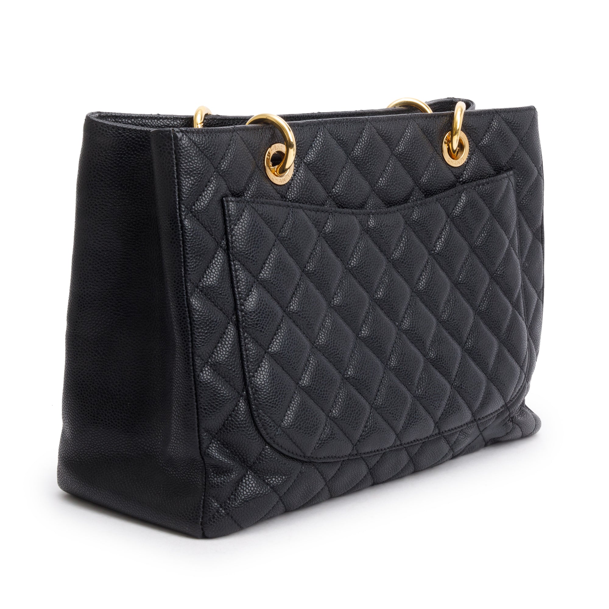 Chanel Black Caviar Leather Grand Shopping Tote (GST) w/ Authenticity Card & Receipt
