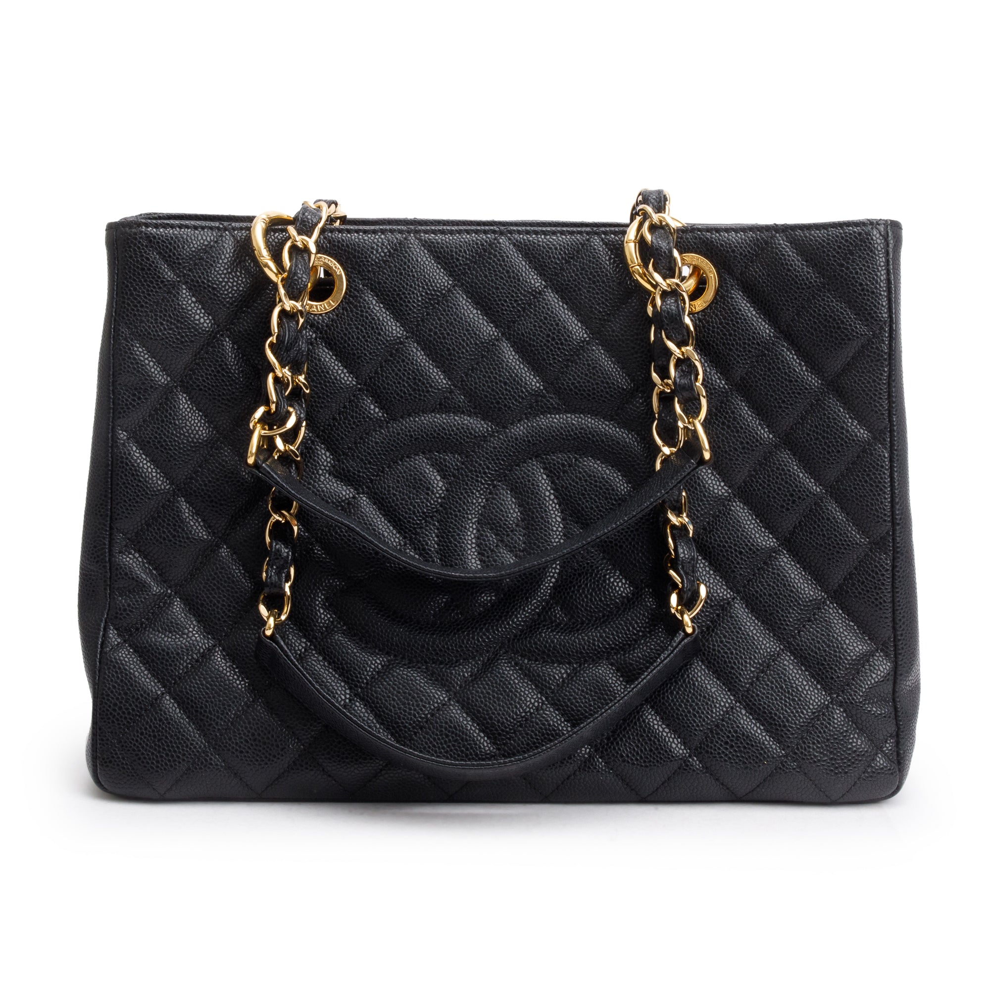 Chanel Black Caviar Leather Grand Shopping Tote (GST) w/ Authenticity Card & Receipt