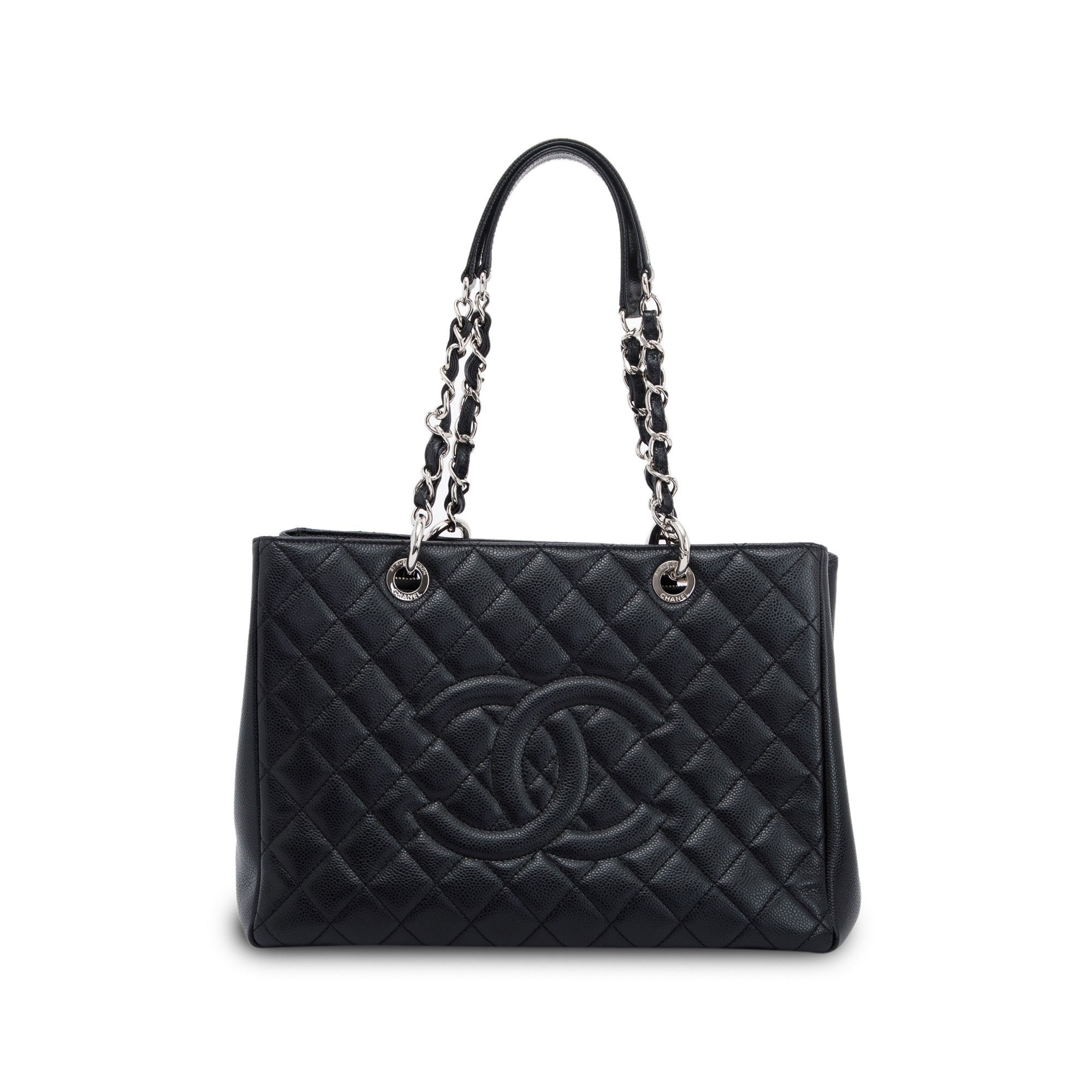 Chanel Black Caviar Leather Grand Shopping Tote (GST) w/ Authenticity Card