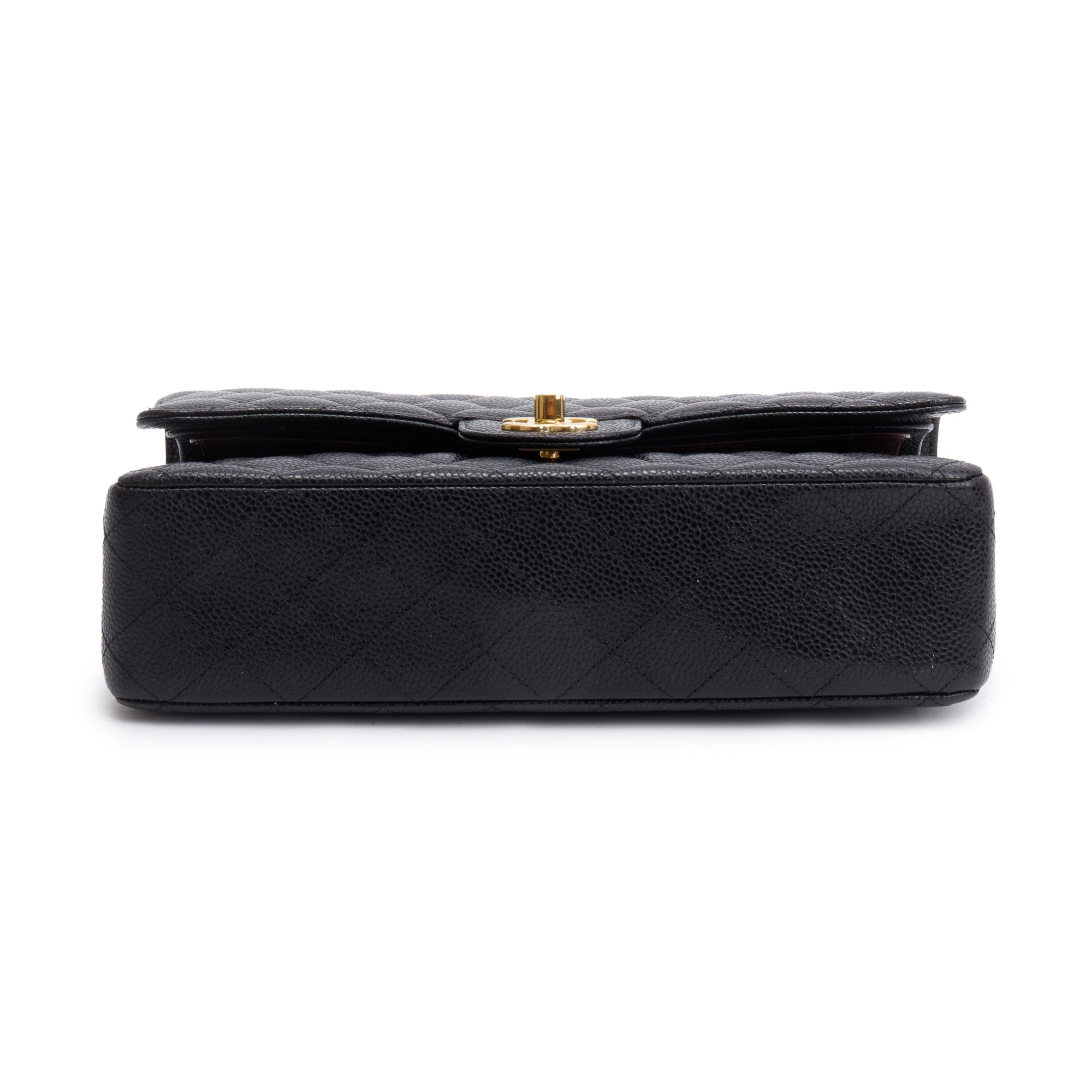 Chanel Black Caviar Leather Medium Classic Double Classic Flap Bag w/ Box