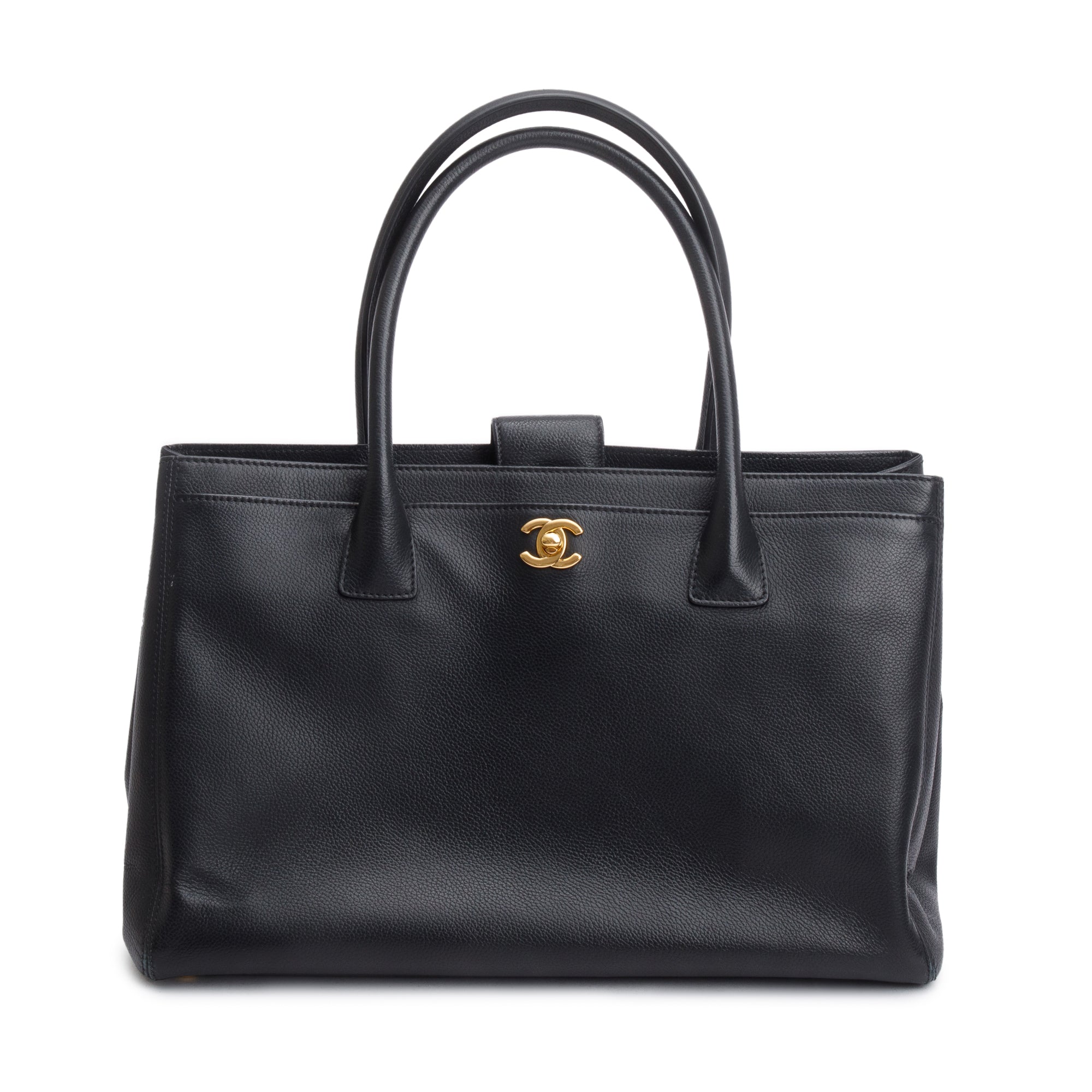 Chanel Black Caviar Leather Medium Executive Cerf Tote w/ Pouch & Strap