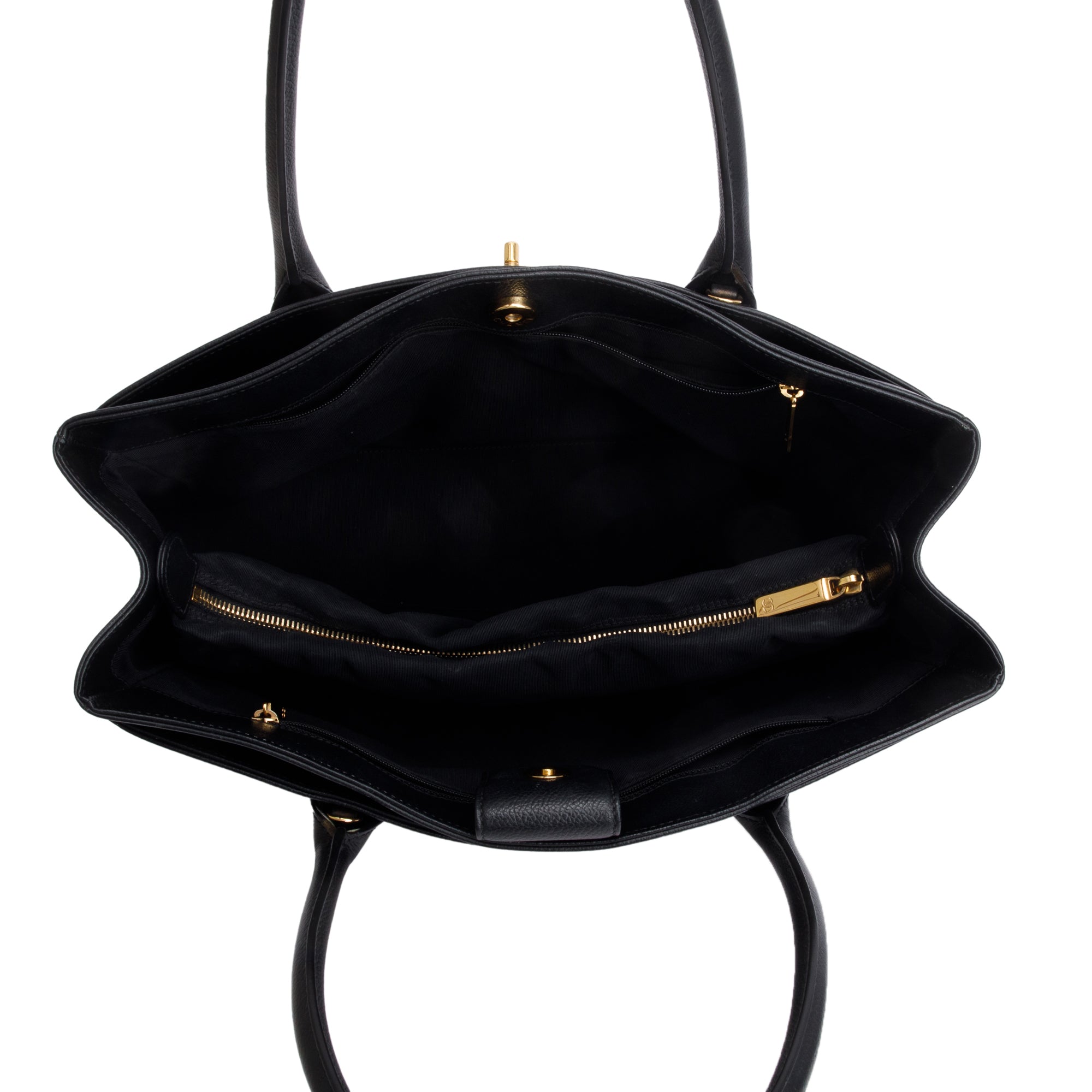Chanel Black Caviar Leather Medium Executive Cerf Tote w/ Pouch & Strap