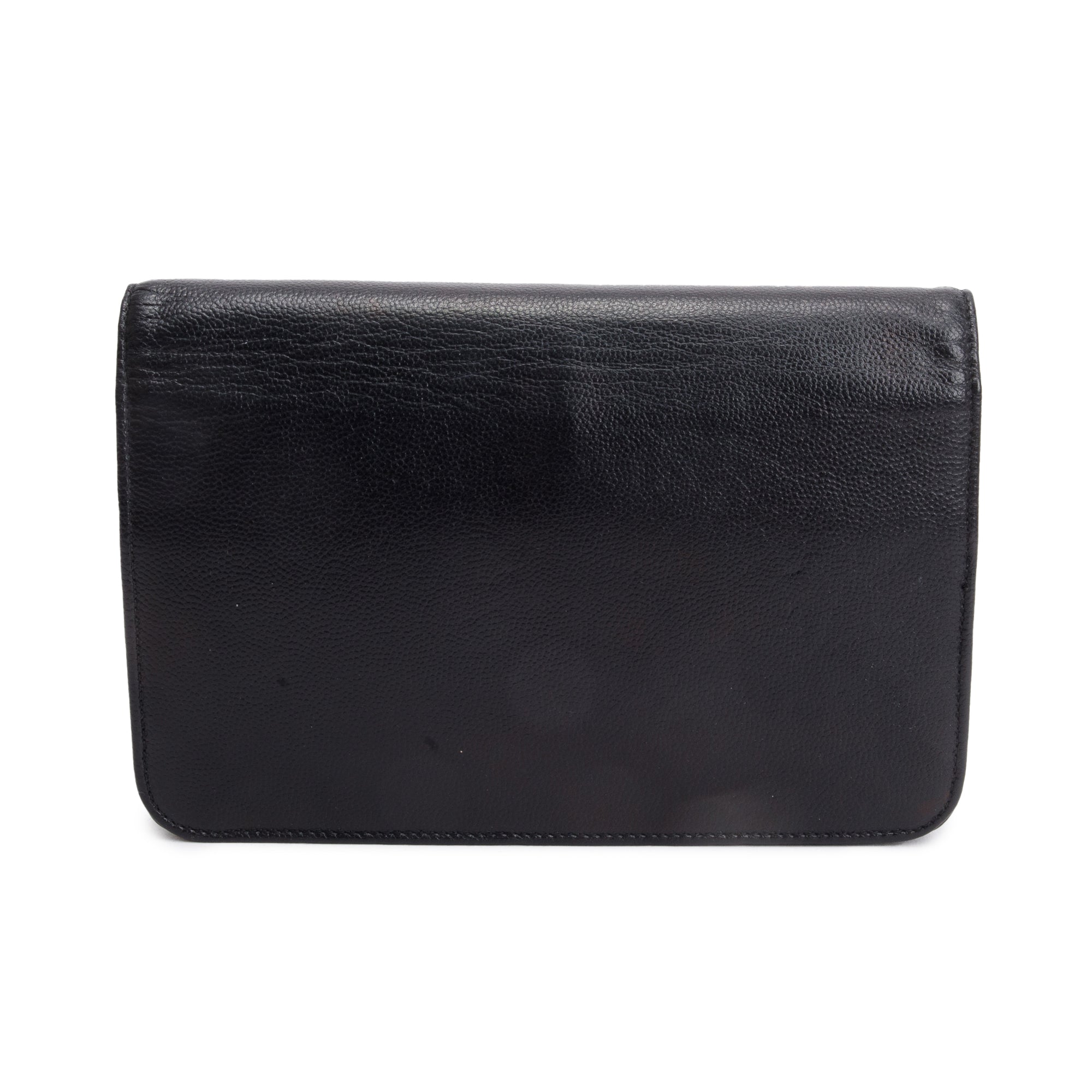 Chanel Black Caviar Leather Sevruga Wallet on Chain w/ Box & Authenticity Card
