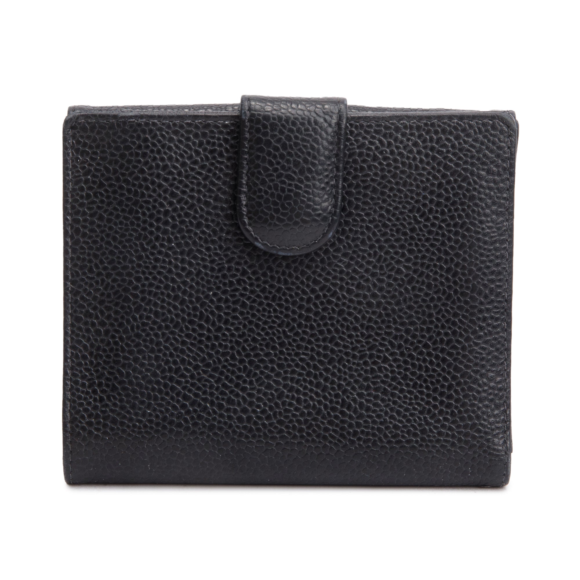 Chanel Black Caviar Leather Timeless Compact Wallet w/ Box & Authenticity card