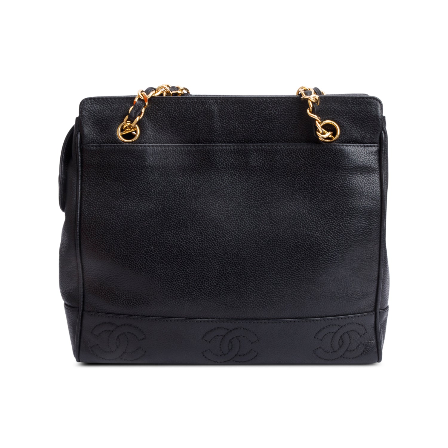 Chanel Black Caviar Leather Triple CC Tote