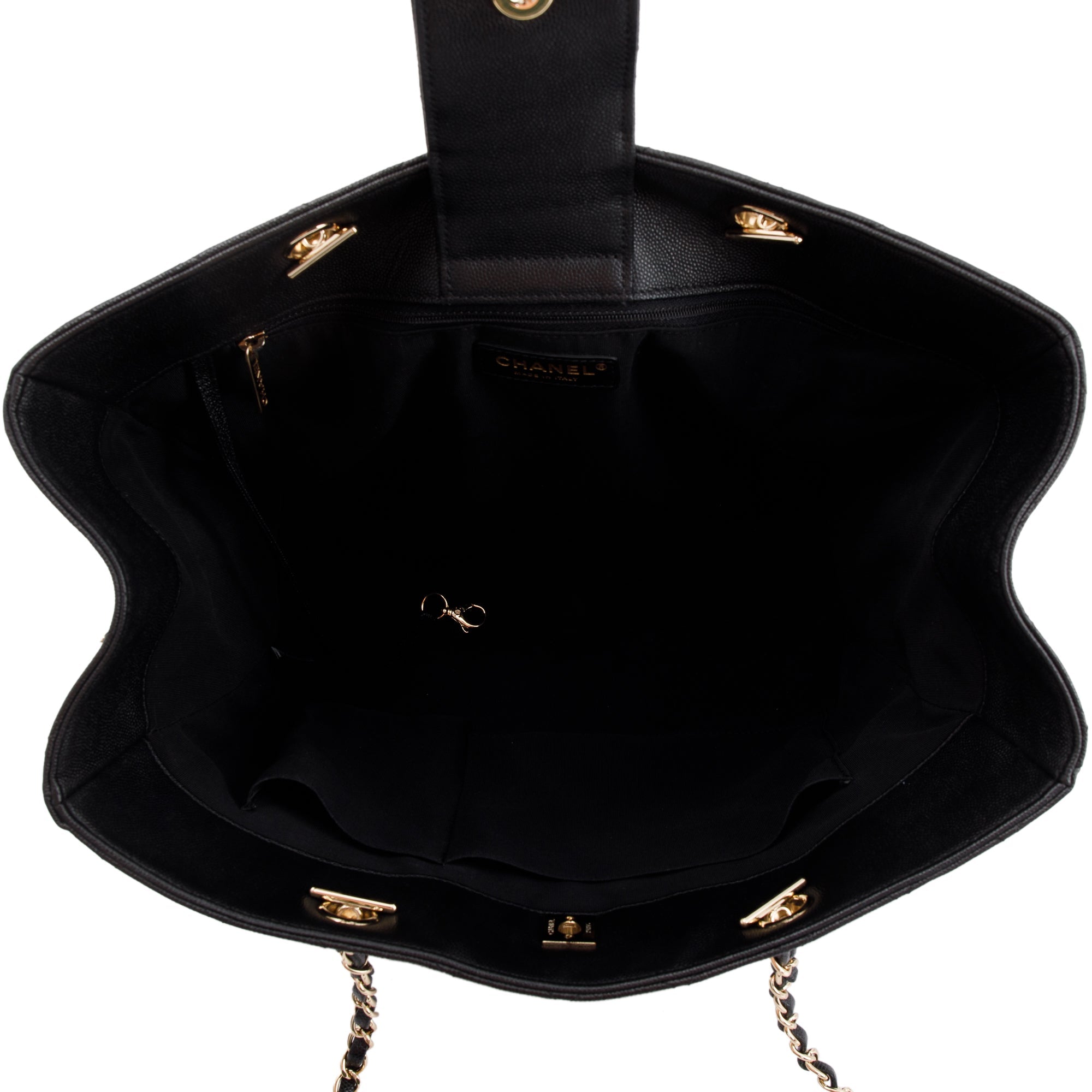 Chanel Black Caviar Quilted Large Classic Shopping Tote