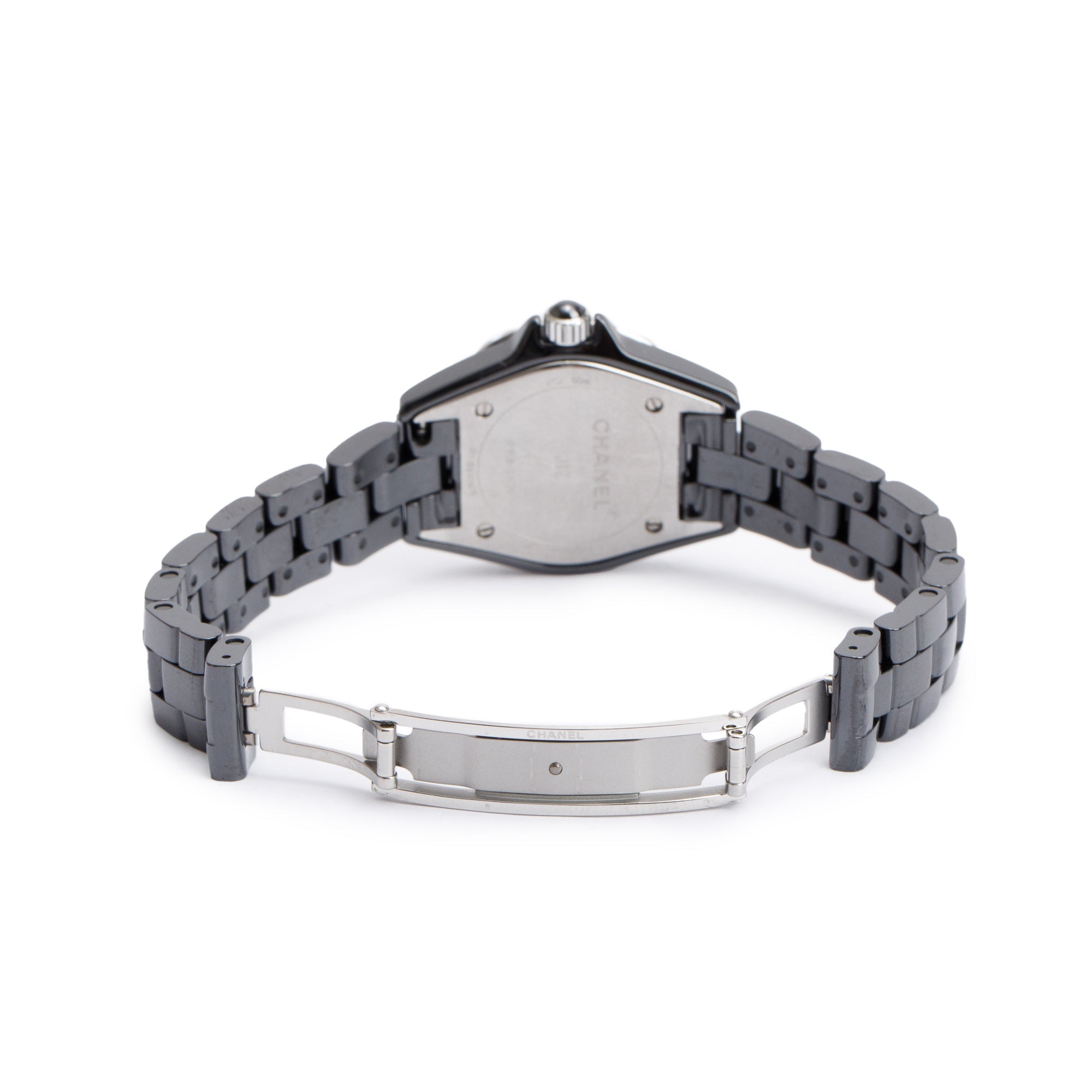 Chanel Black Ceramic 33 MM Diamond Dial J12 Quartz Watch H2569