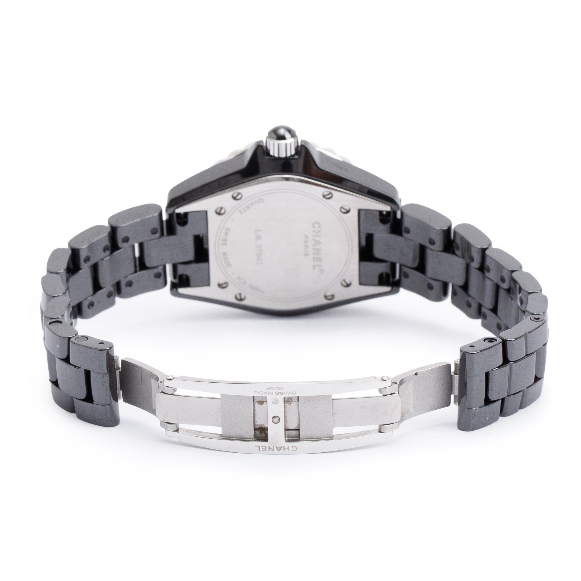 Chanel Black Ceramic 33 MM J12 Quartz Watch H0682 w/ Box