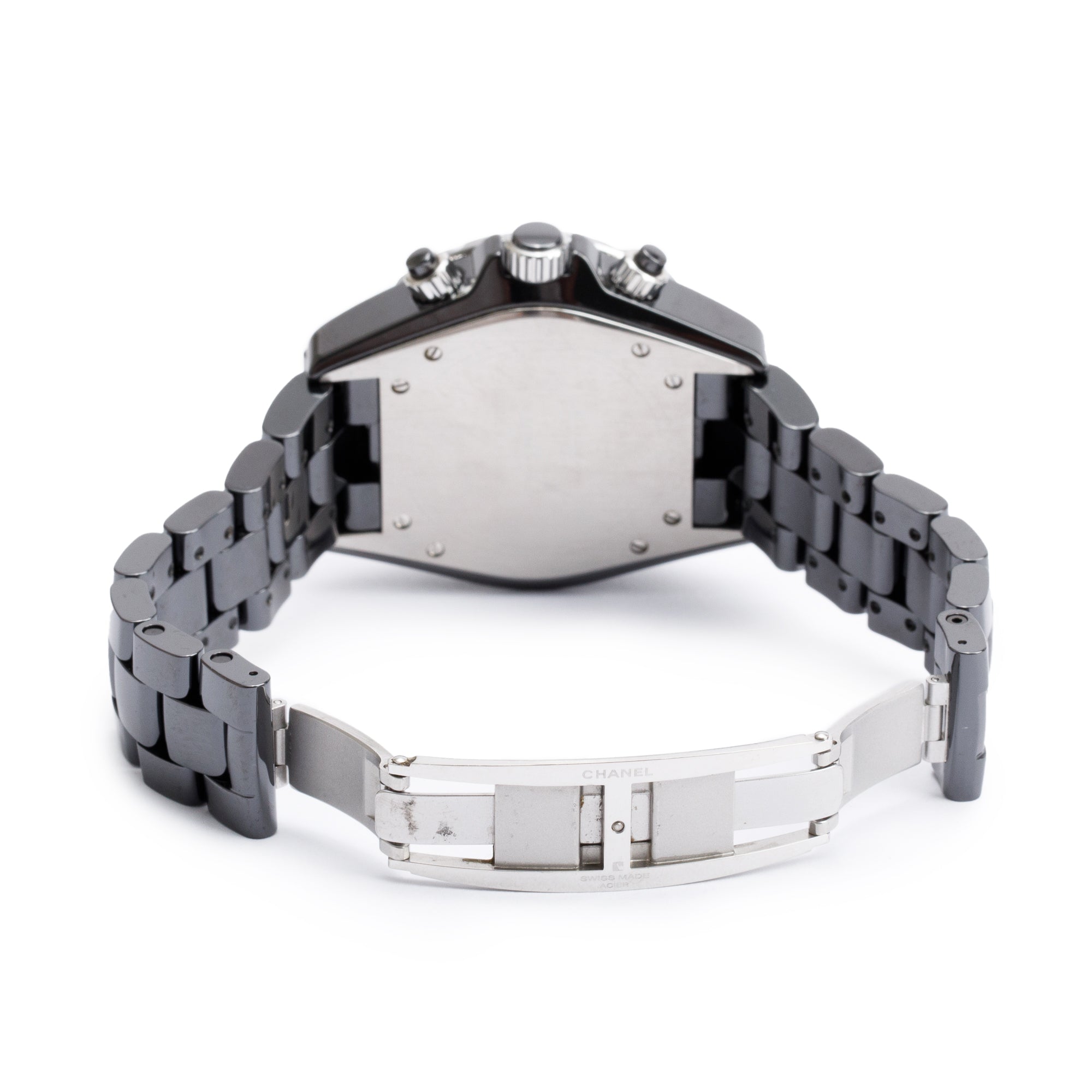 Chanel Black Ceramic Diamond Bezel Chronograph J12 41 MM Automatic Watch