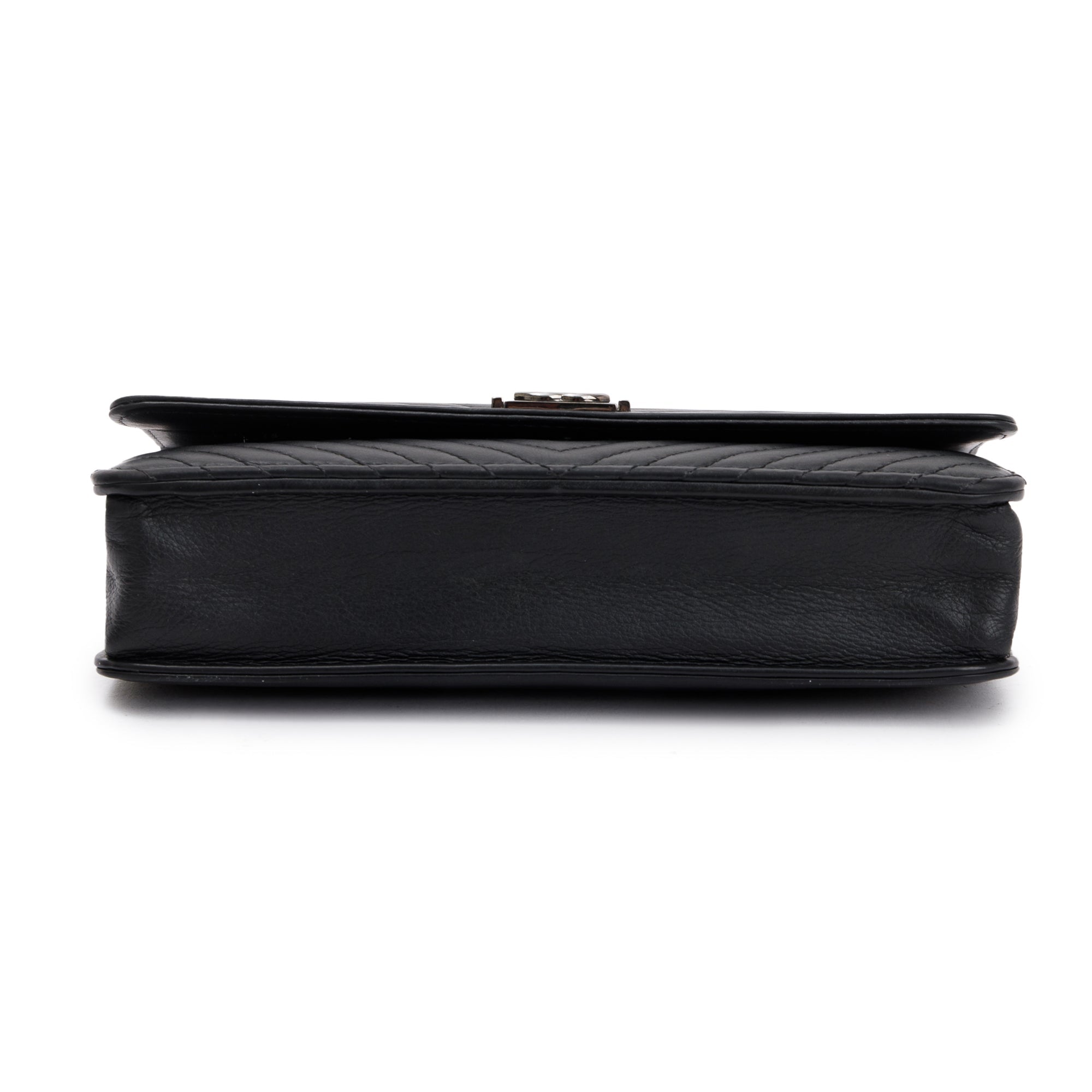 Chanel Black Chevron Boy Wallet on Chain w/ Box, Authenticity Card & Receipt