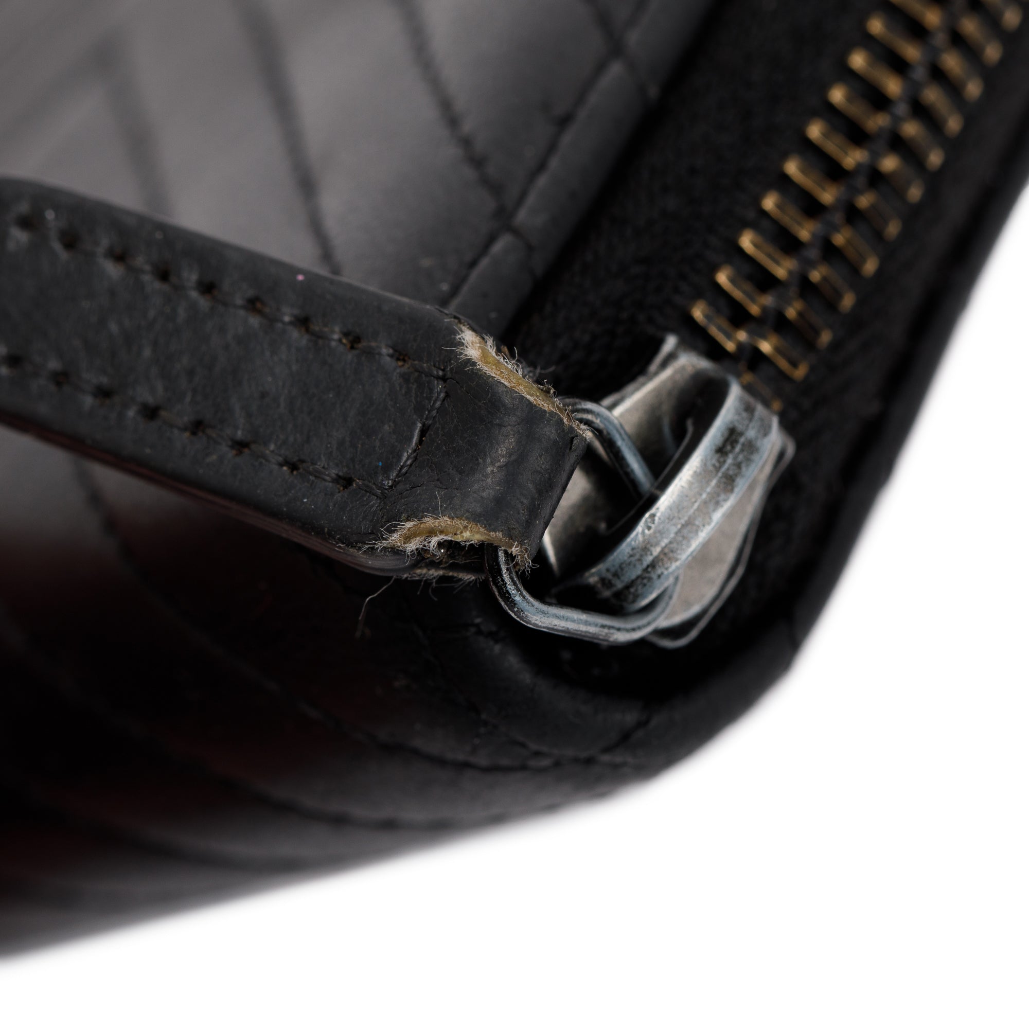 Chanel Black Chevron Calfskin Leather Classic Zipped Coin Purse w/ Box