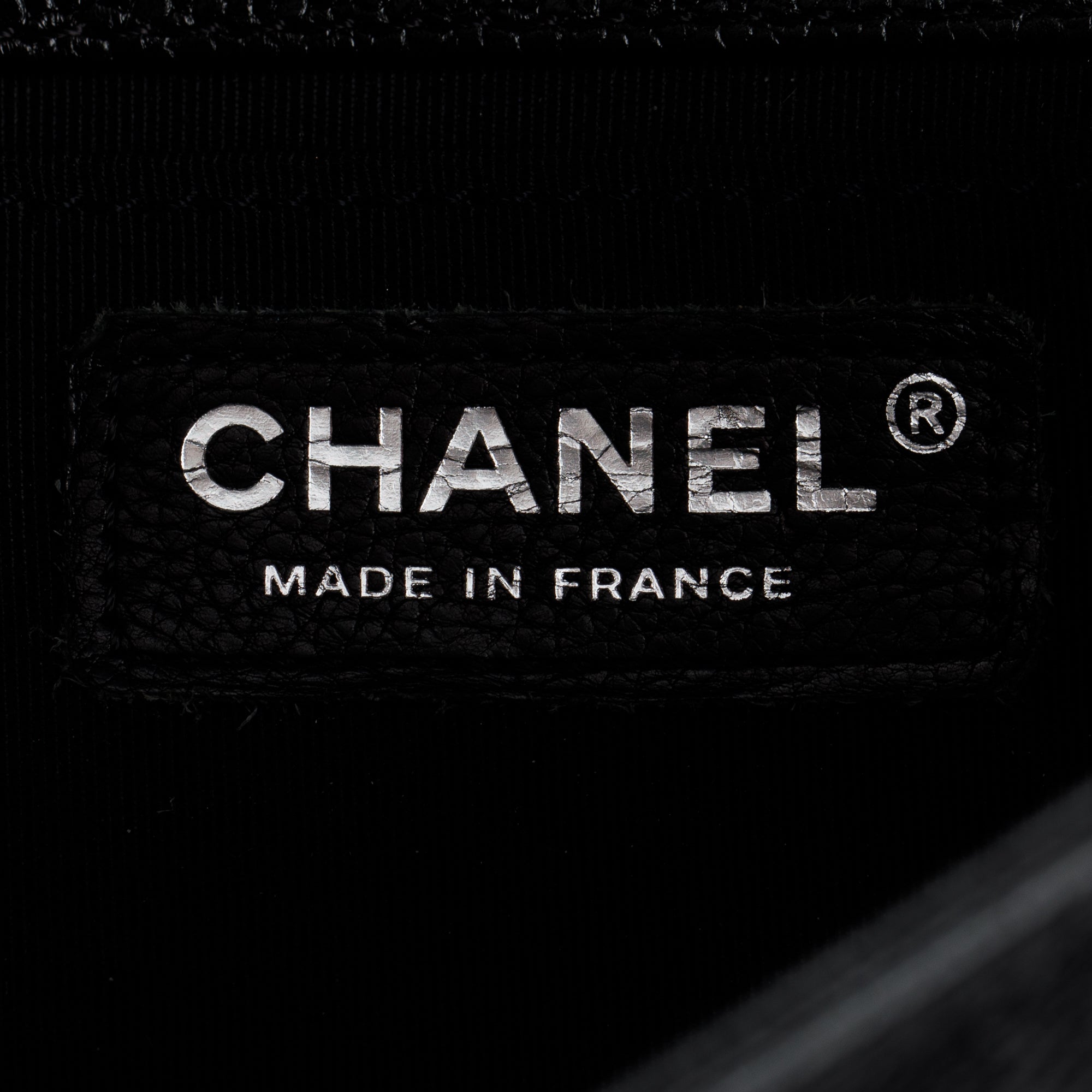 Chanel Black Chevron Caviar Medium Boy Bag w/ Box & Authenticity Card