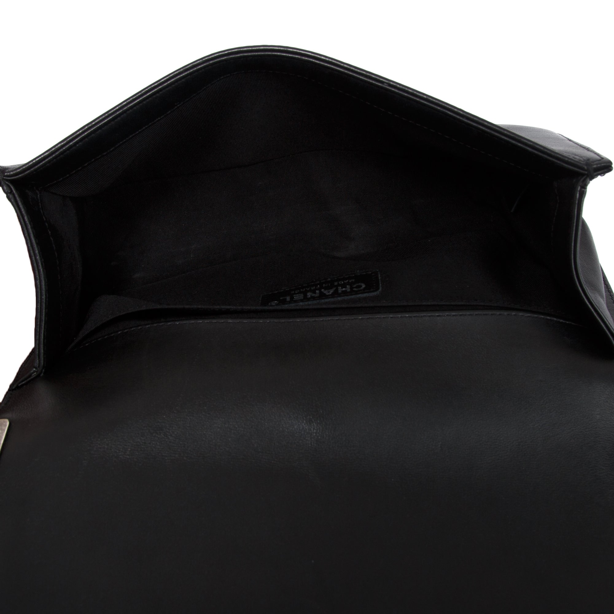 Chanel Black Chevron Lambskin Medium Boy Bag