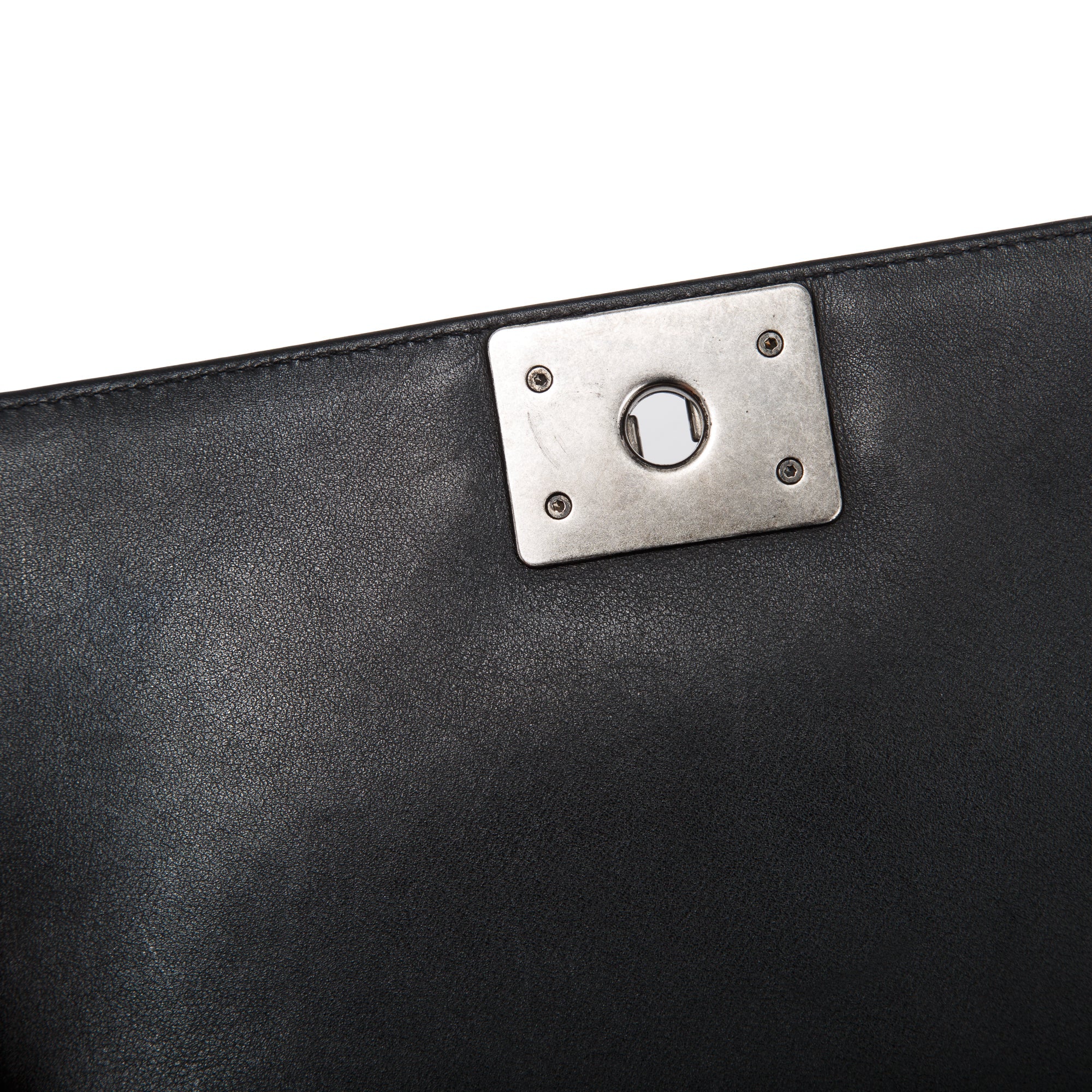 Chanel Black Chevron Lambskin Medium Boy Bag