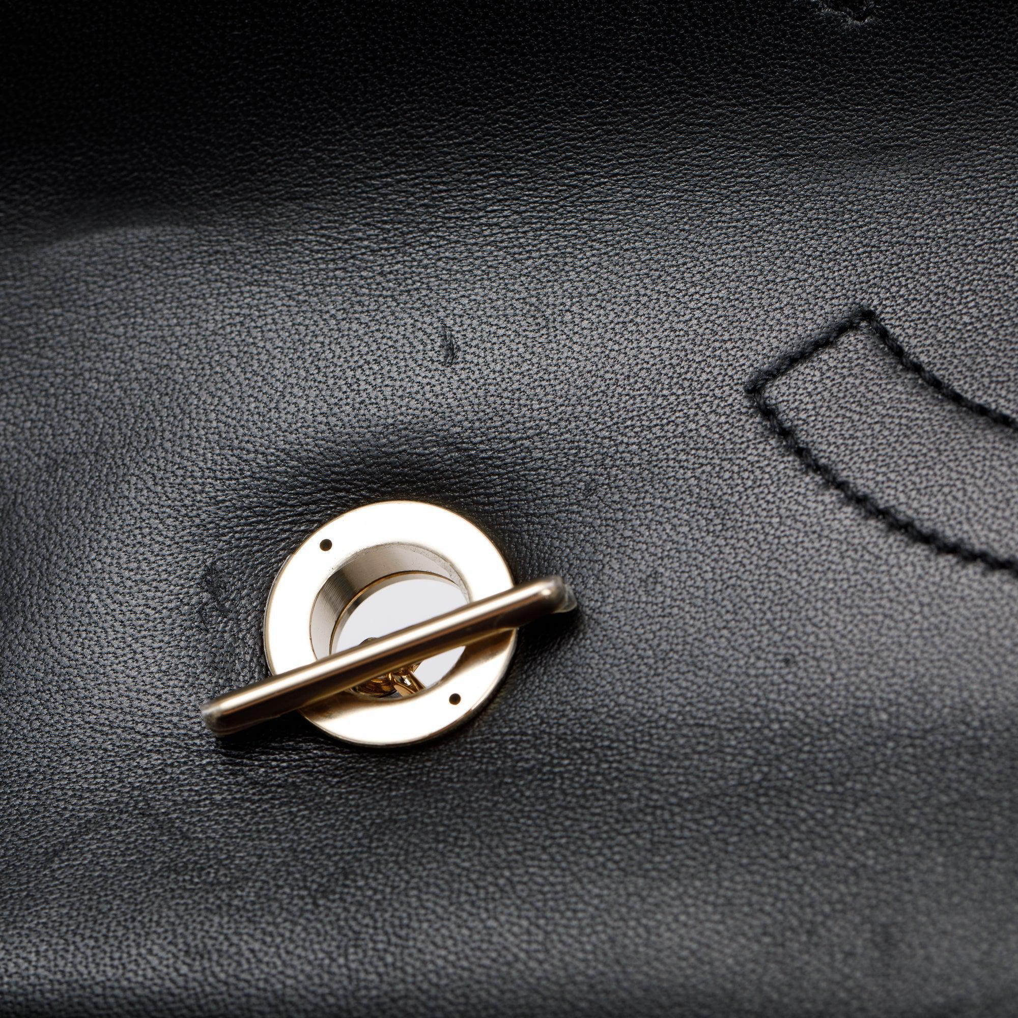 Chanel Black Chevron Lambskin Trendy CC Medium Top Handle Flap Bag w/ Box & Authenticity Card