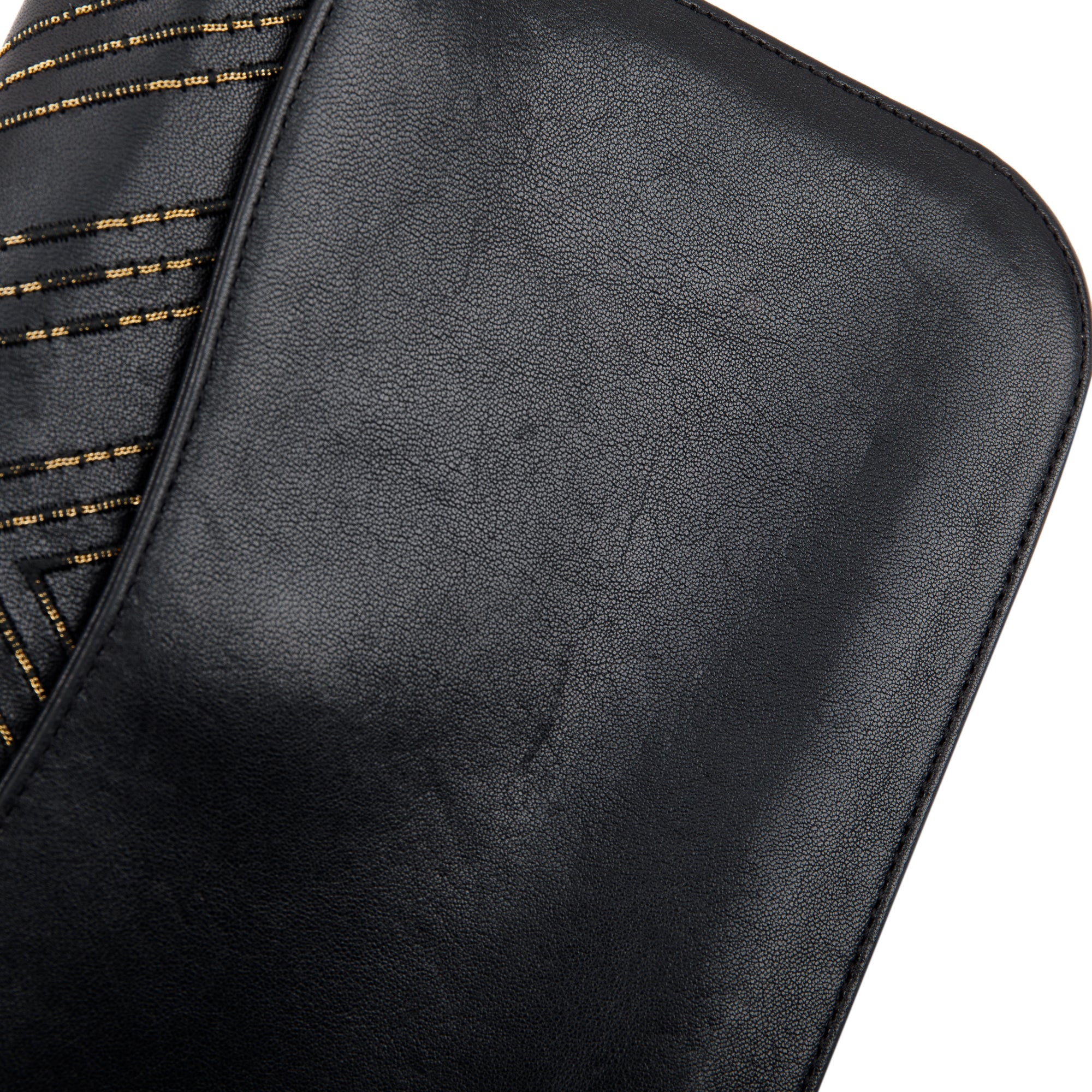 Chanel Black Chevron Subtle Flap Bag w/ Box & Authenticity Card