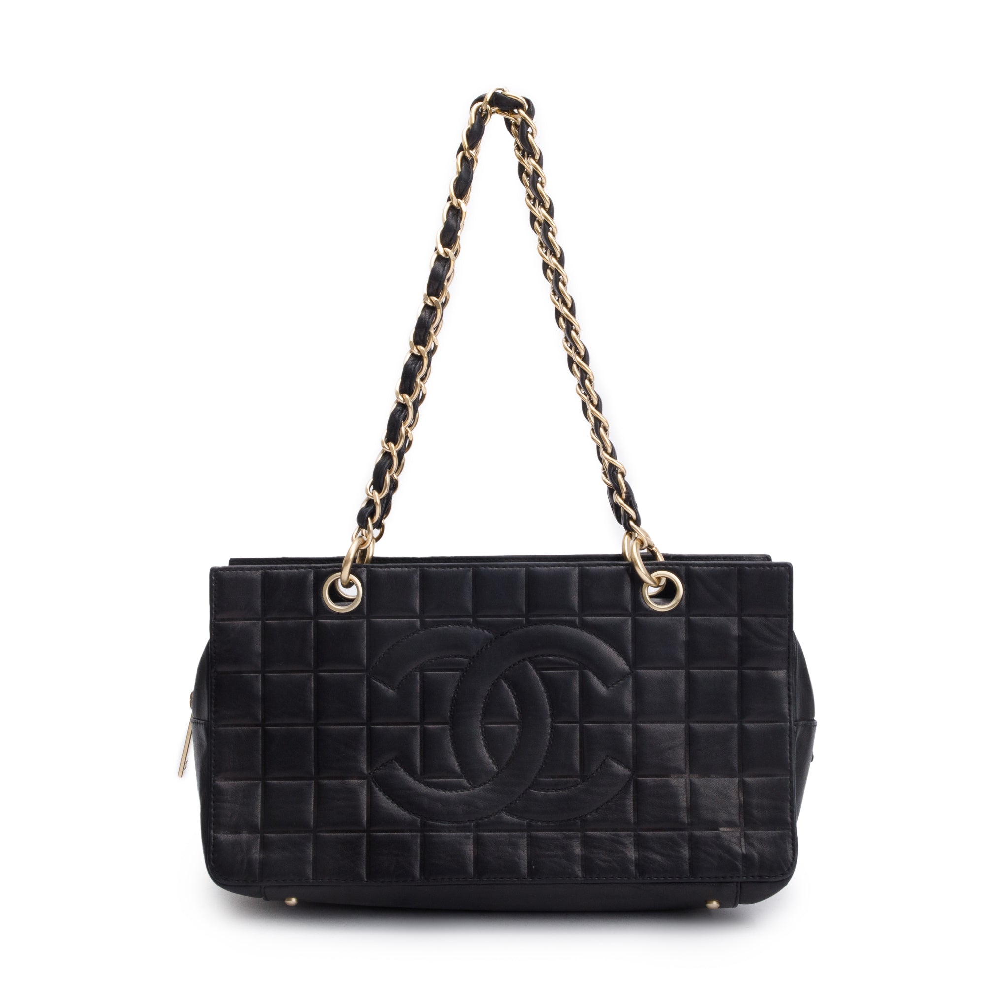 Chanel Black Chocolate Bar Quilted Leather Petit Timeless Tote w/ Box & Authenticity Card