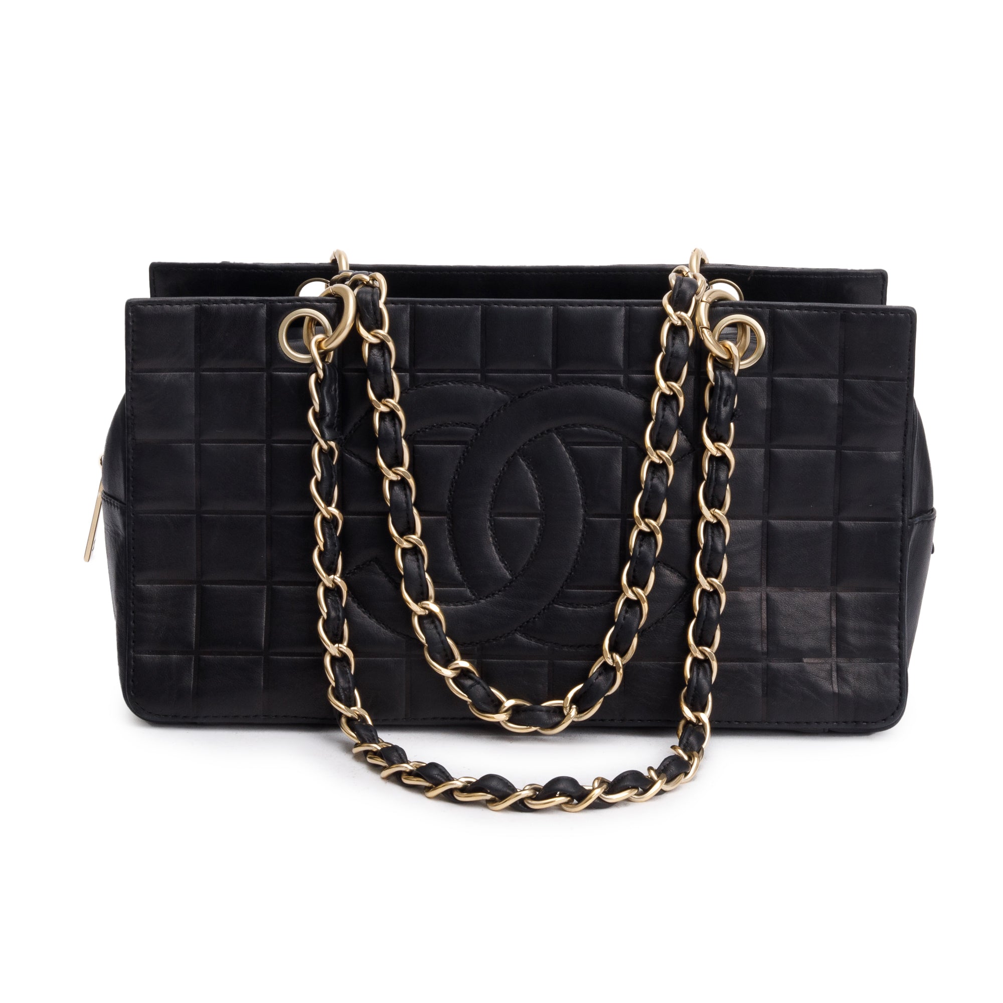 Chanel Black Chocolate Bar Quilted Leather Petit Timeless Tote w/ Box & Authenticity Card