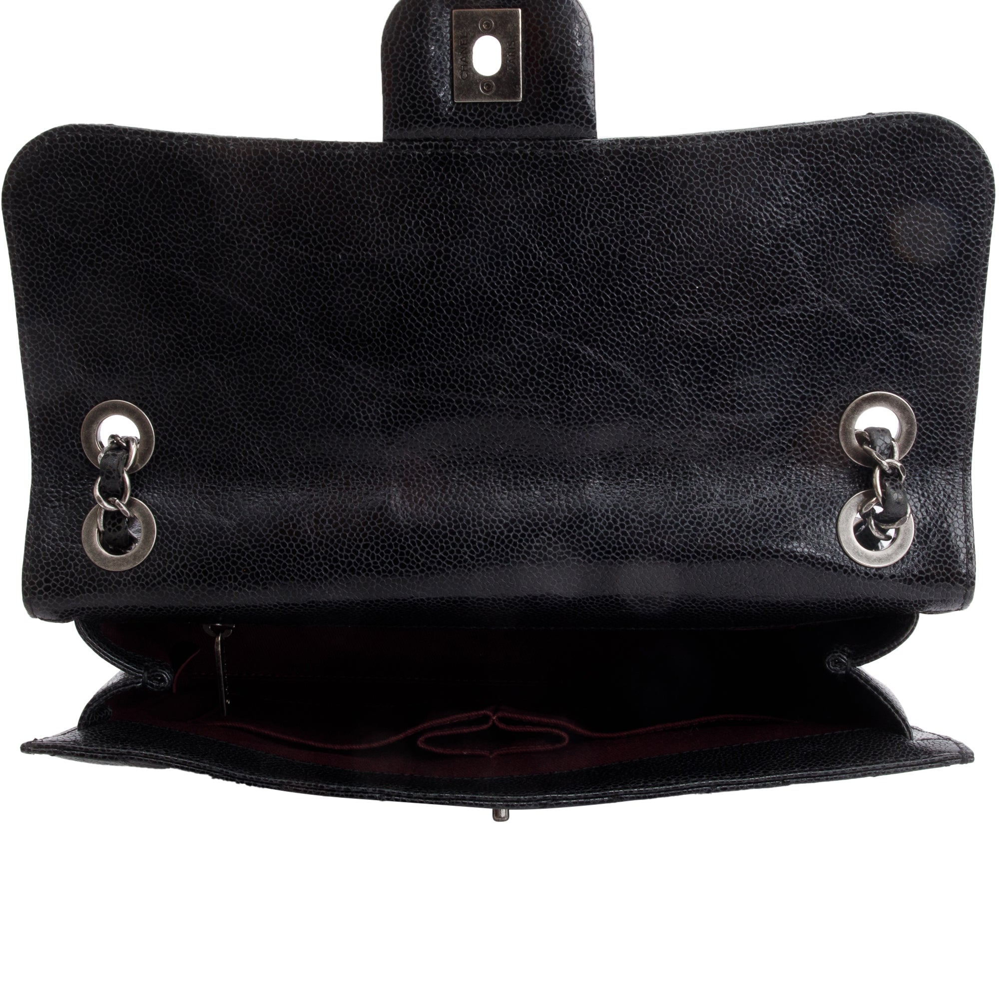 Chanel Black Glazed Caviar Leather Medium CC Crave Flap Bag w/ Box & Authenticity Card