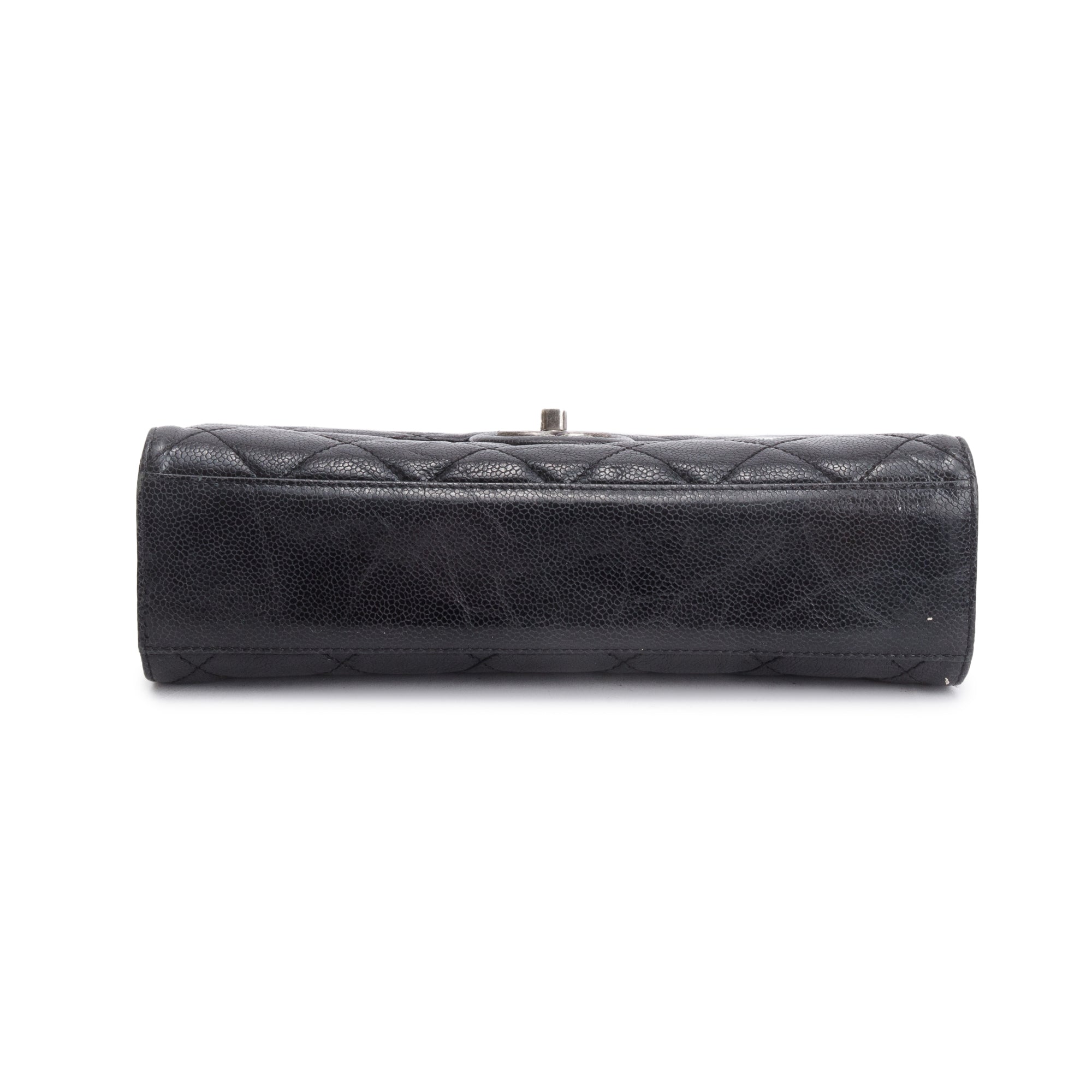Chanel Black Glazed Caviar Leather Medium CC Crave Flap Bag w/ Box & Authenticity Card