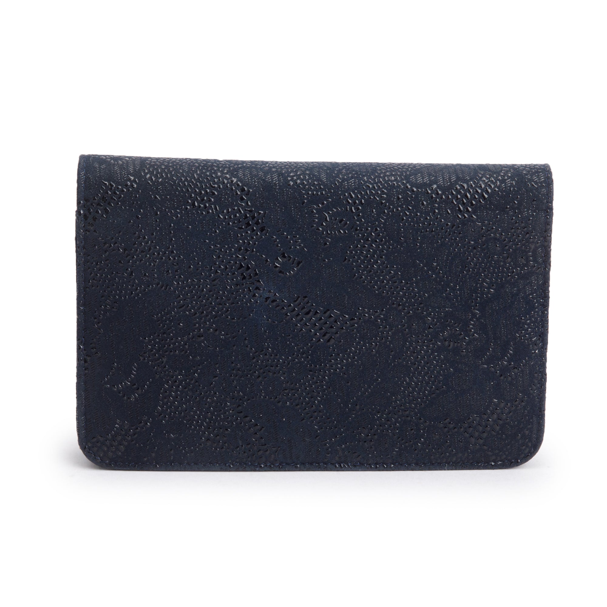 Chanel Black Lace Goatskin Classic Wallet on Chain w/ Box & Authenticity Card
