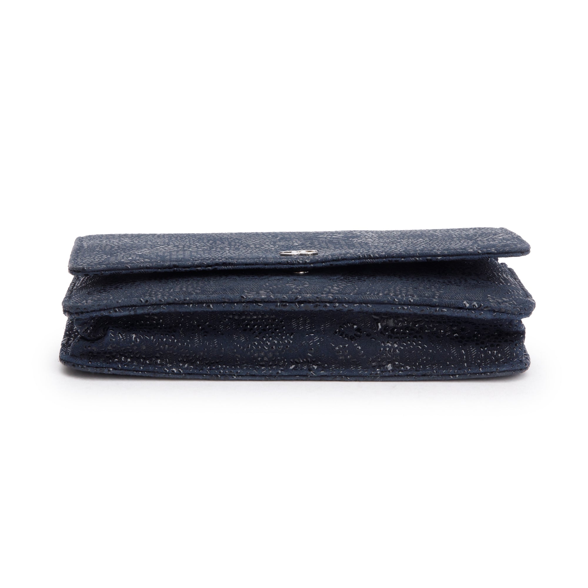 Chanel Black Lace Goatskin Classic Wallet on Chain w/ Box & Authenticity Card