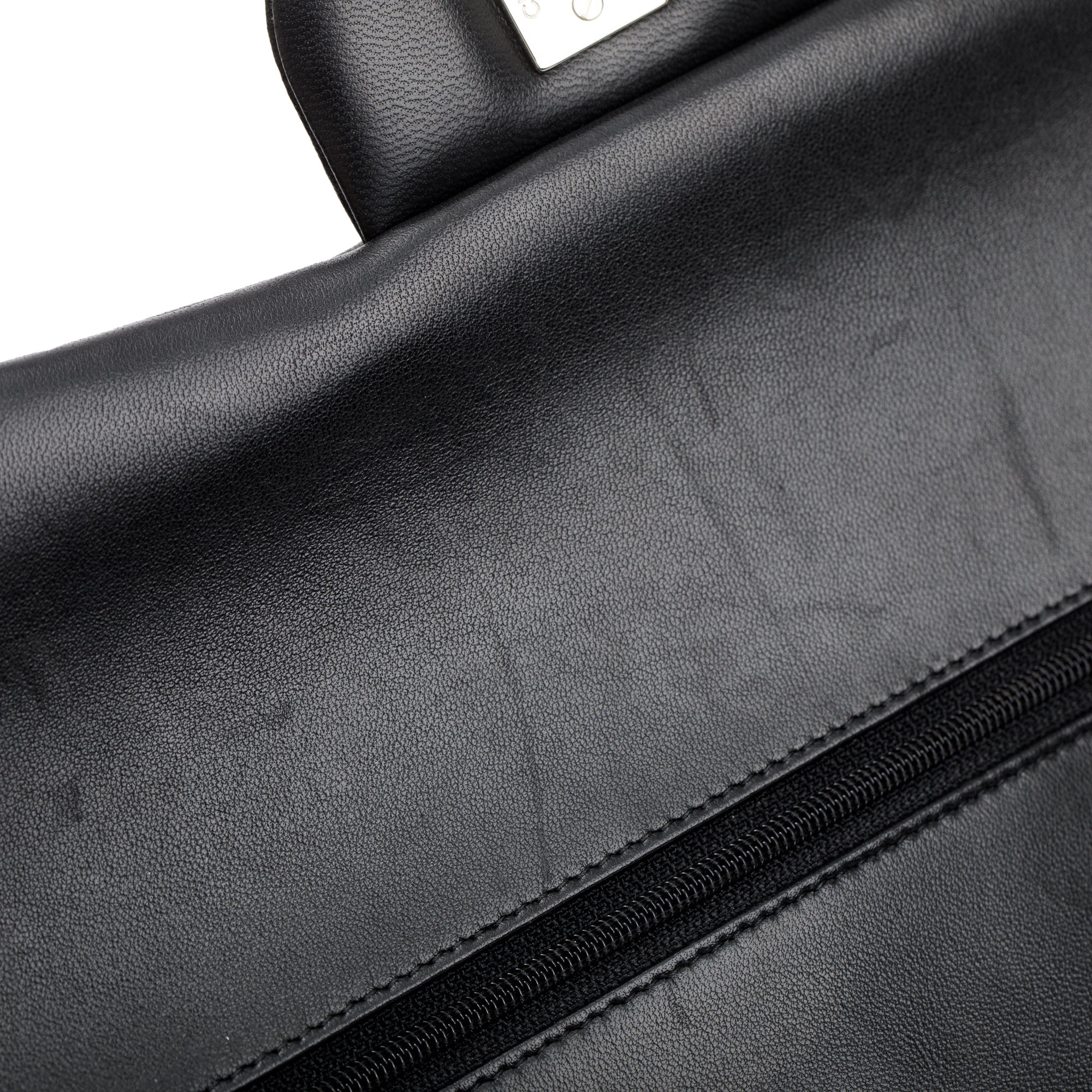 Chanel Black Lambskin Classic Jumbo Double Flap Bag w/ Box & Authenticity Card