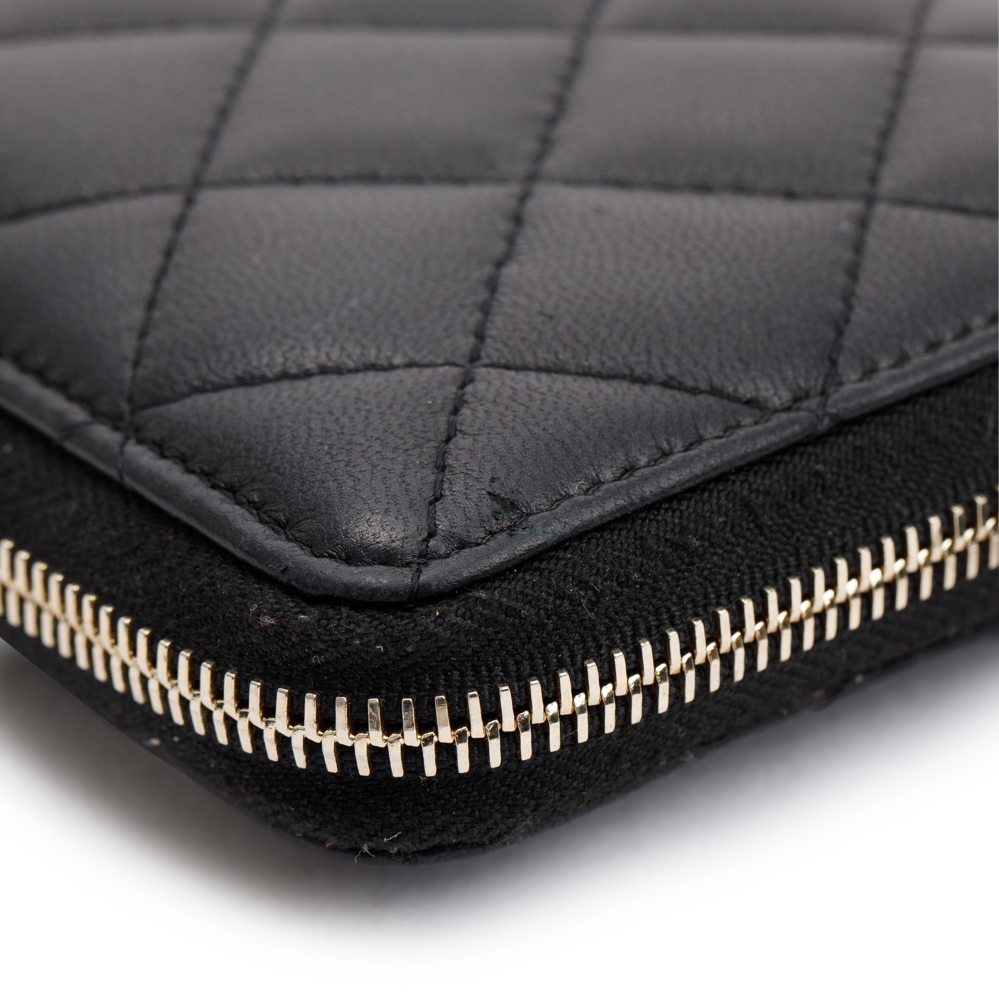 Chanel Black Lambskin Classic Long Zipped Wallet w/ Box & Authenticity Card