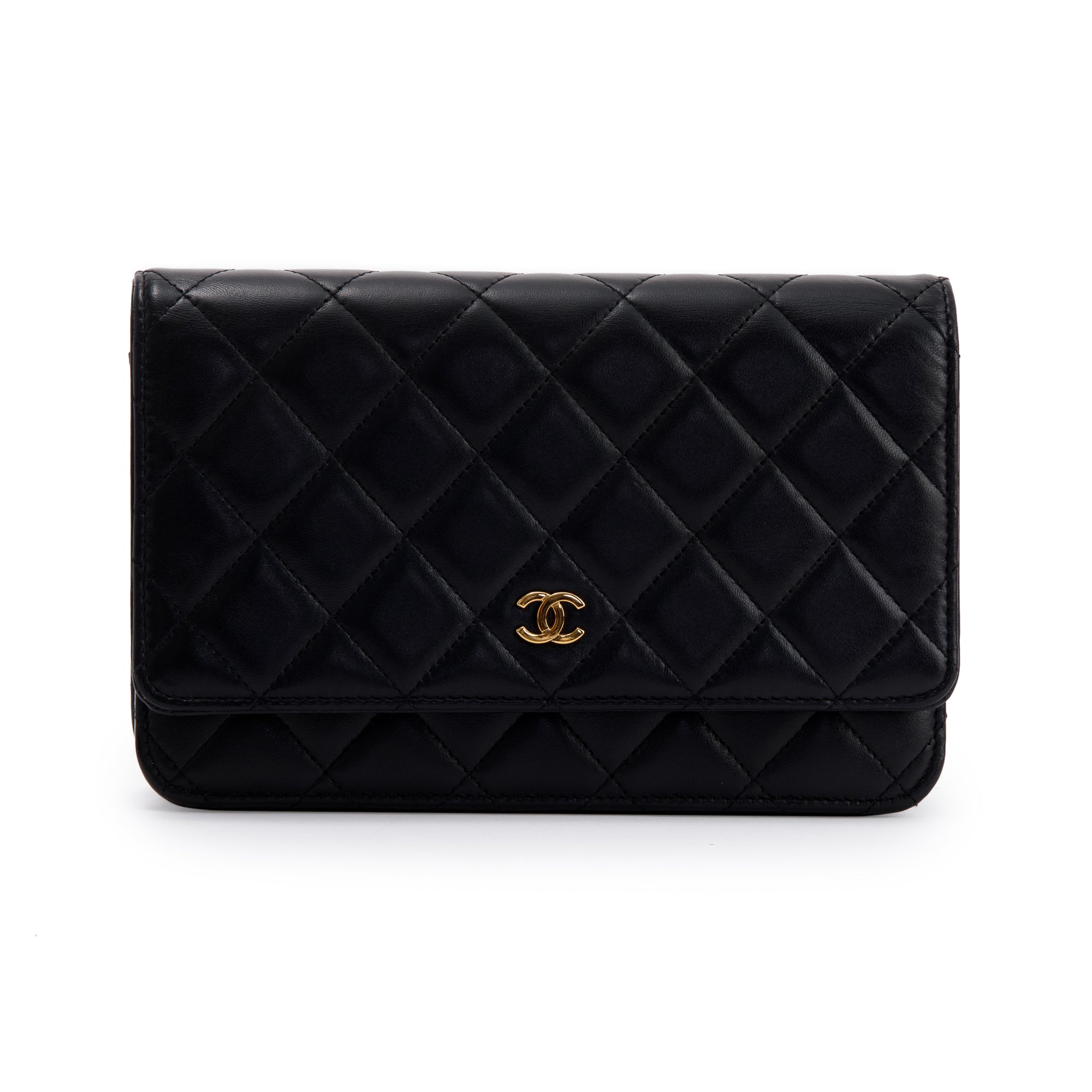 Chanel Black Lambskin Classic Wallet on Chain w/ Box & Authenticity Card