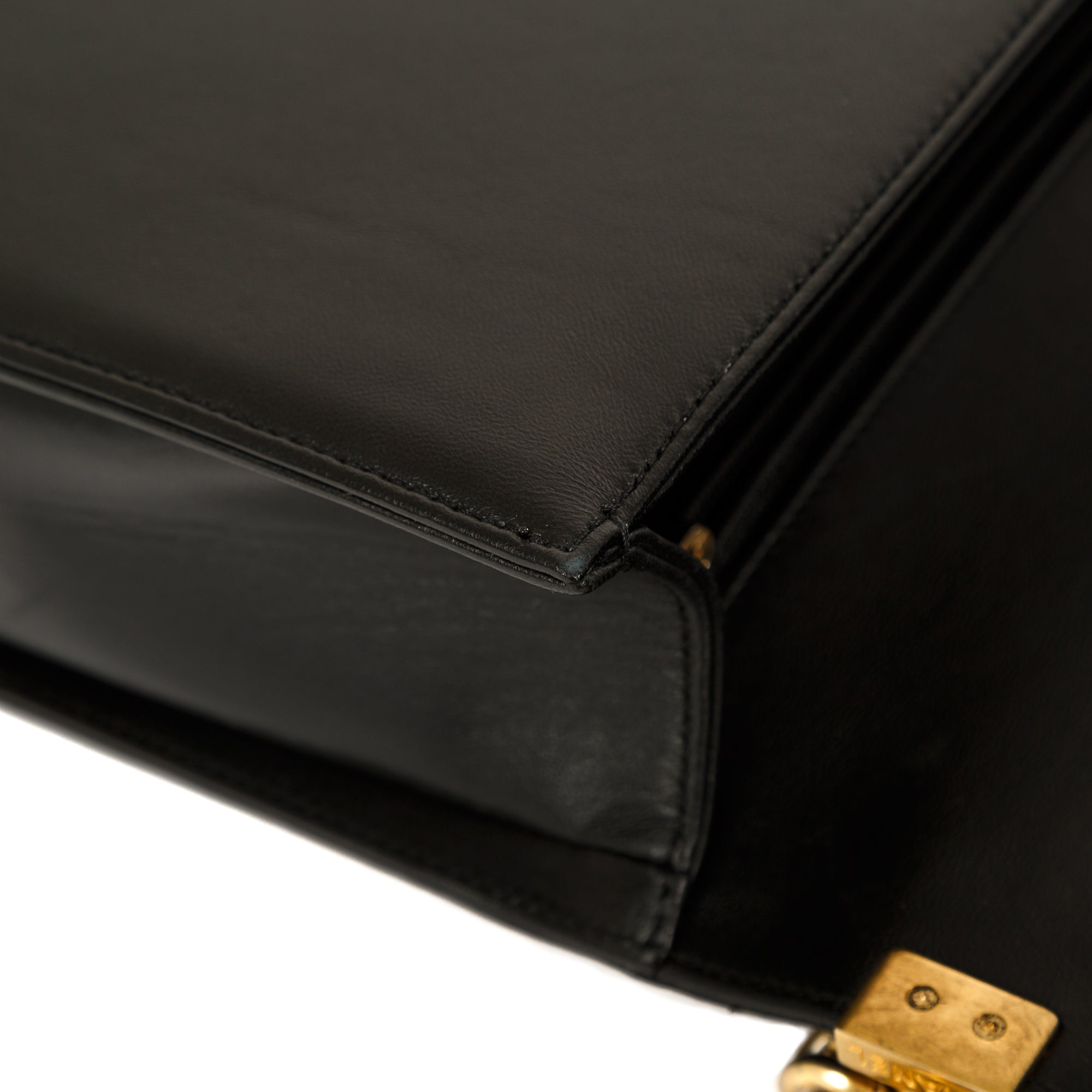 Chanel Black Lambskin Large Boy Bag w/ Authenticity Card