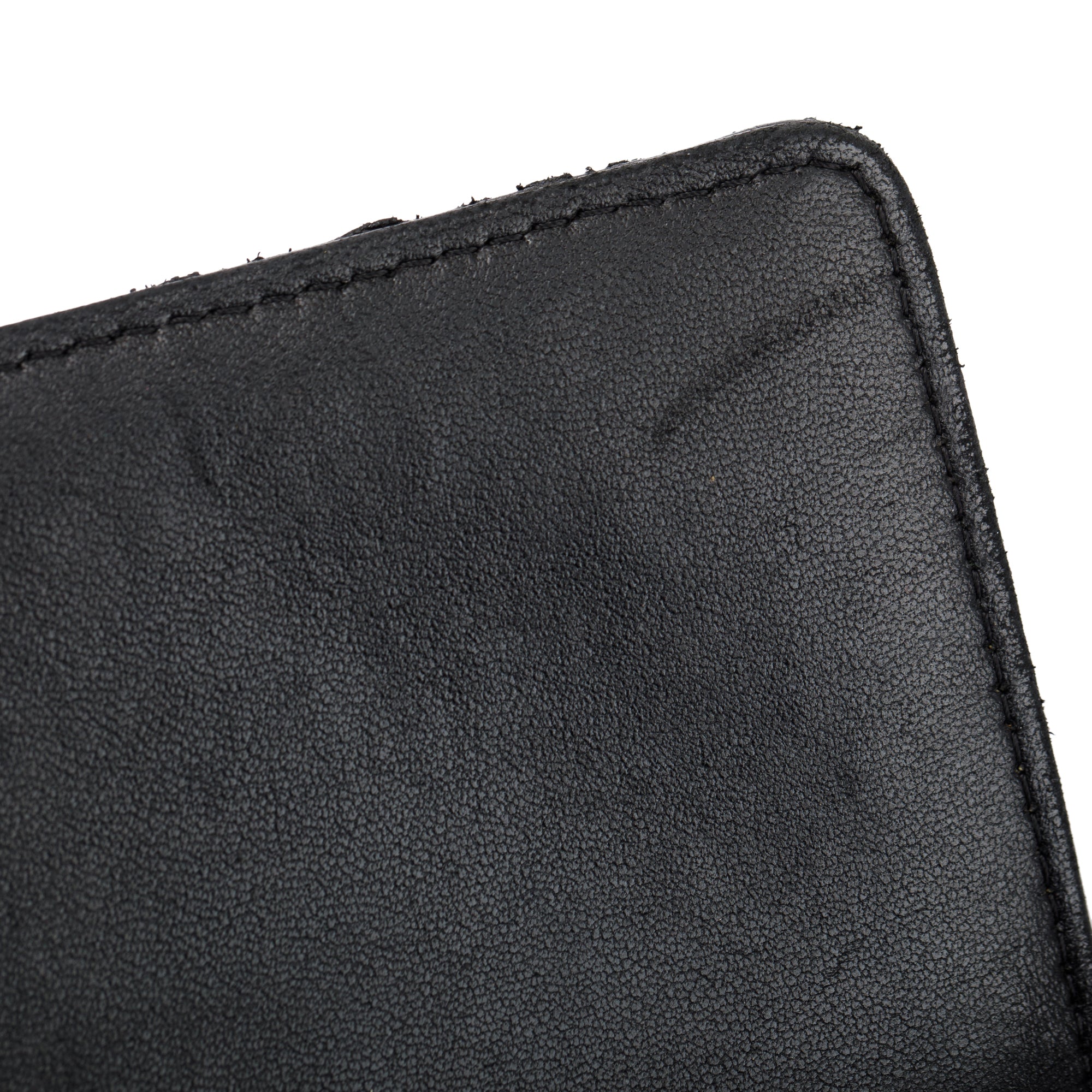 Chanel Black Lambskin Leather CC Logo Camellia Trifold Wallet w/ Authenticity Card