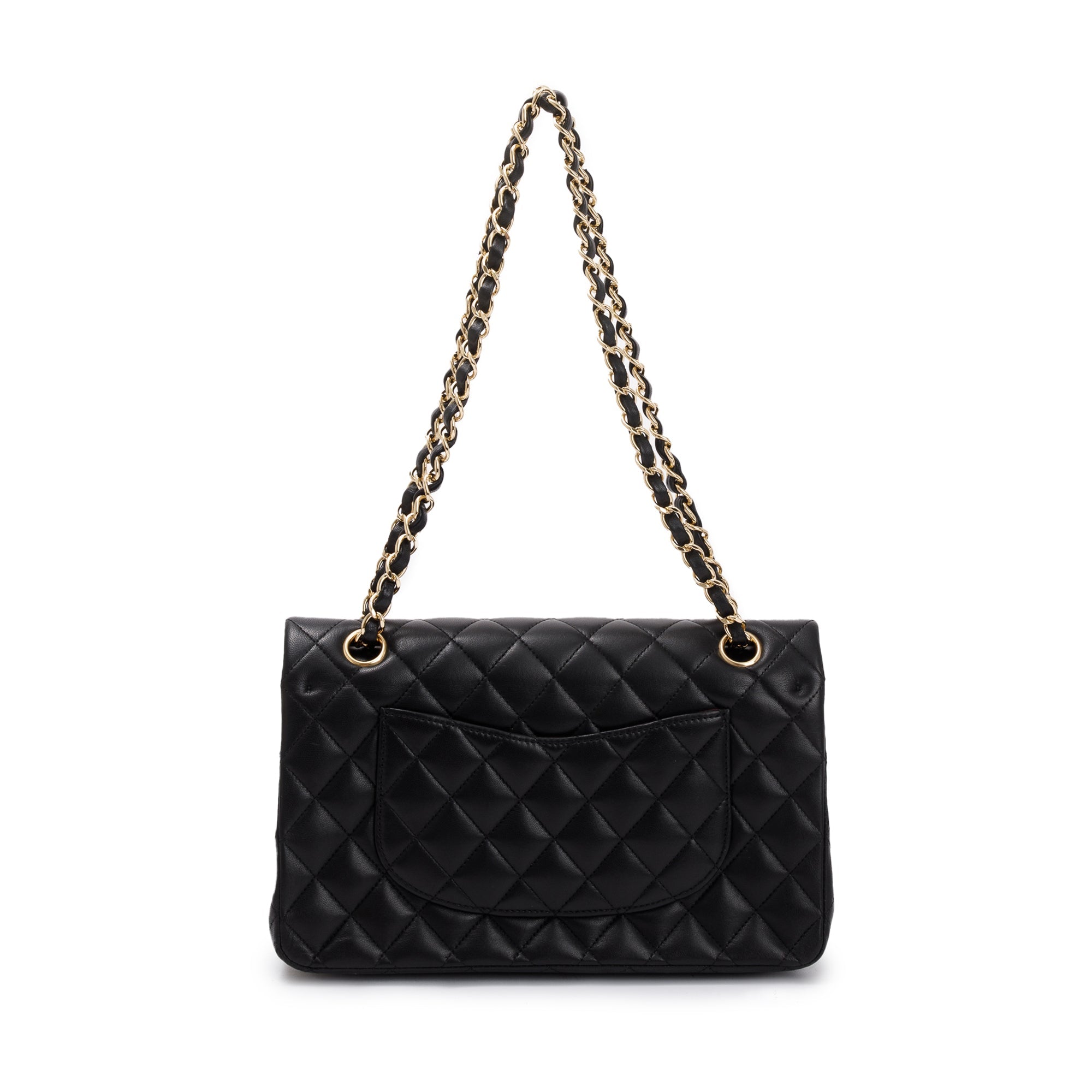 Chanel Black Lambskin Leather Classic Medium Double Flap Bag