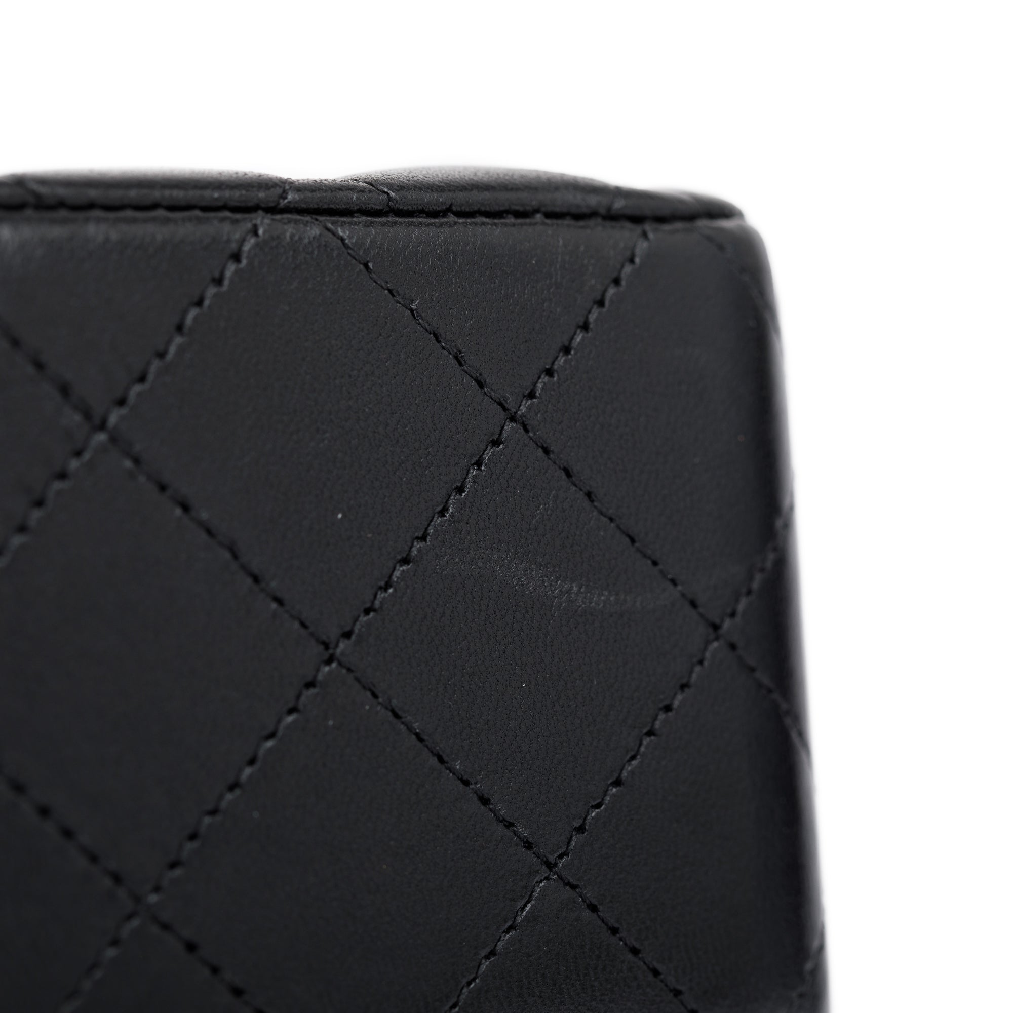 Chanel Black Lambskin Leather Classic Medium Double Flap Bag w/ Box & Authenticity Card