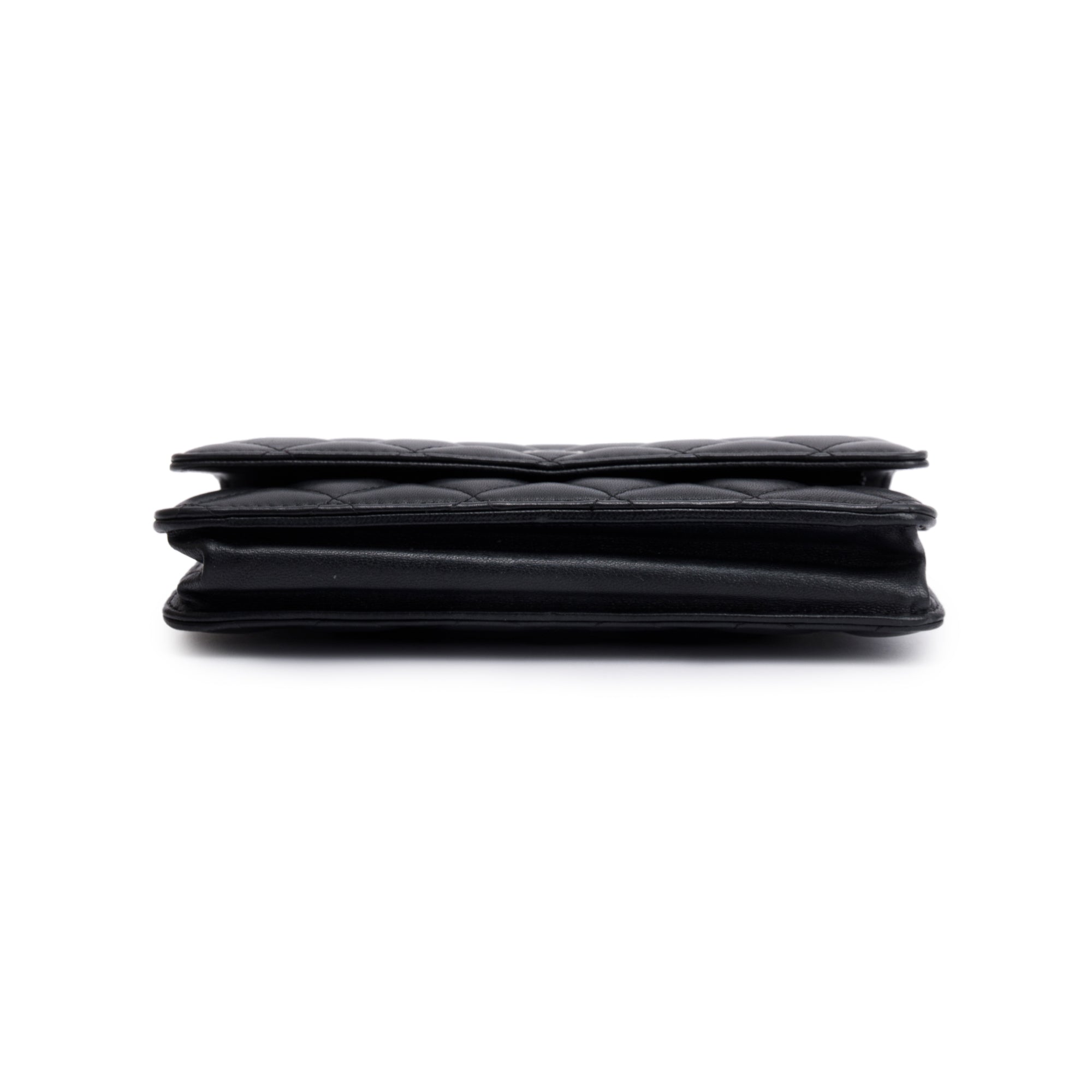 Chanel Black Lambskin Leather Classic Wallet on Chain w/ Box