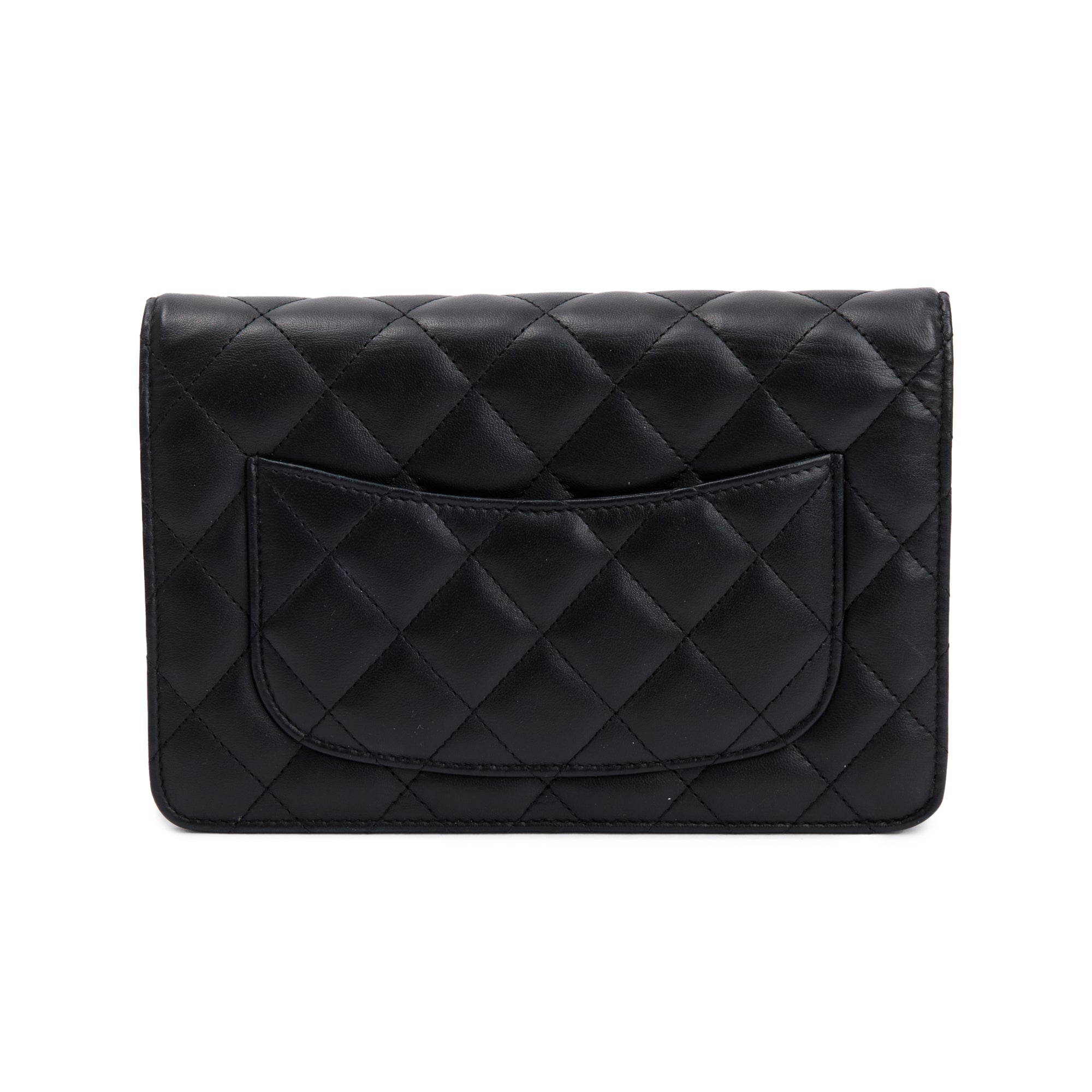 Chanel Black Lambskin Leather Classic Wallet on Chain w/ Box & Authenticity Card