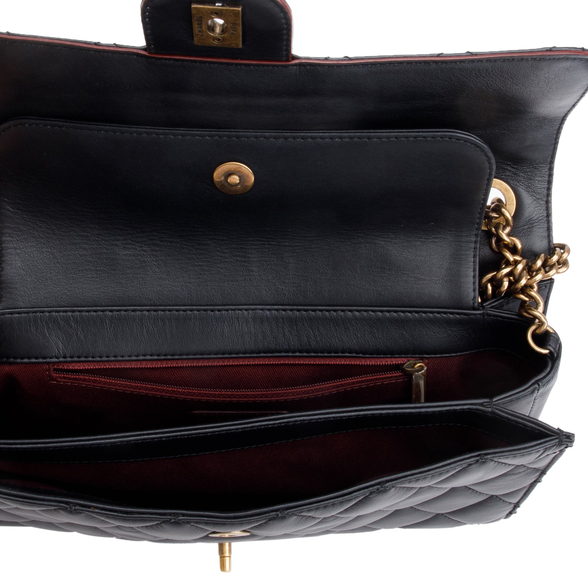 Chanel Black Lambskin Leather Large Perfect Edge Flap Bag