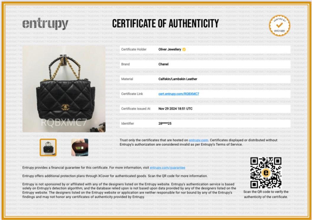 Chanel Black Lambskin Leather Maxi 19 Flap Bag w/ Authenticity Card