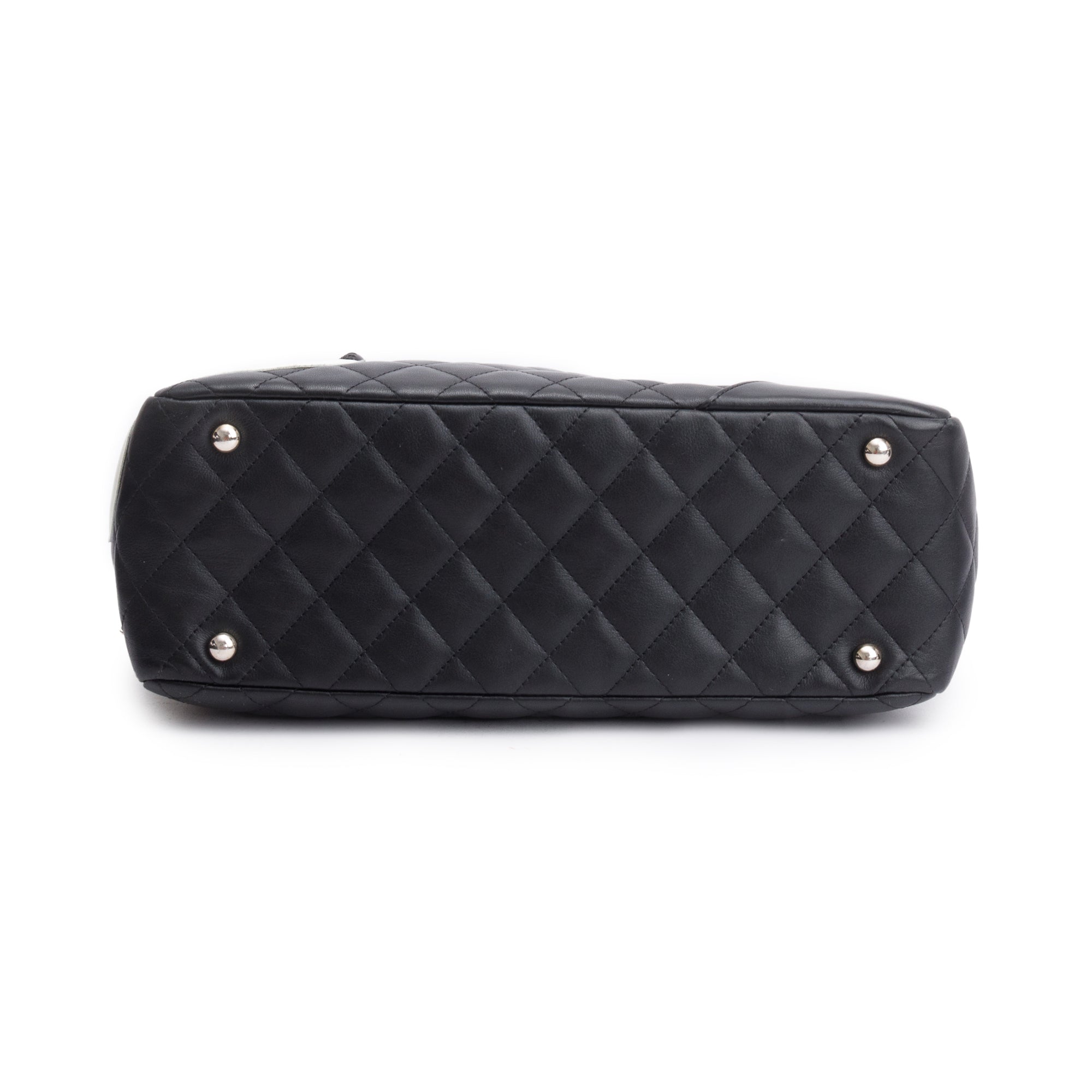 Chanel Black Lambskin Leather Medium Ligne Cambon Bowler Bag