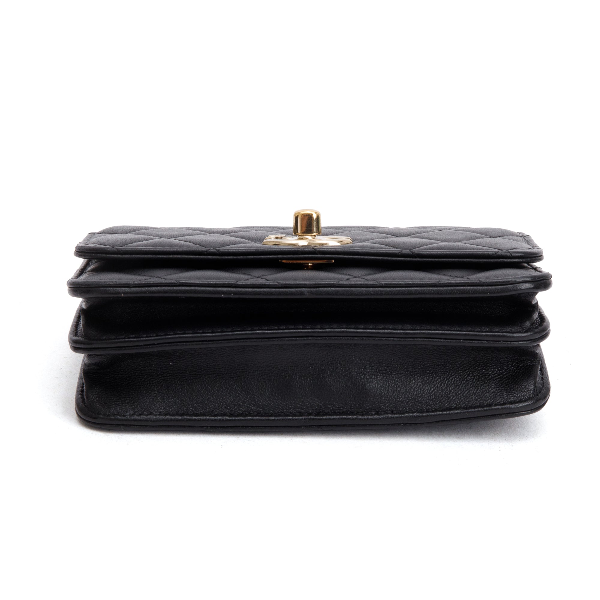 Chanel Black Lambskin Leather Mini Trendy CC Wallet on Chain