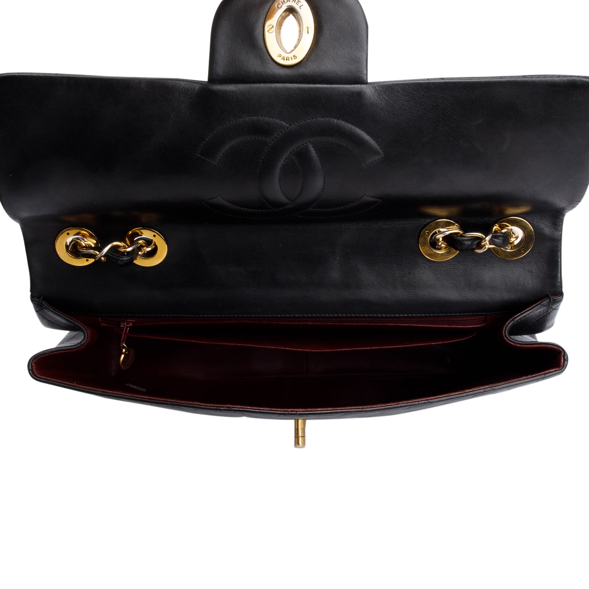 Chanel Black Lambskin Leather Vintage Jumbo XL Single Flap Bag