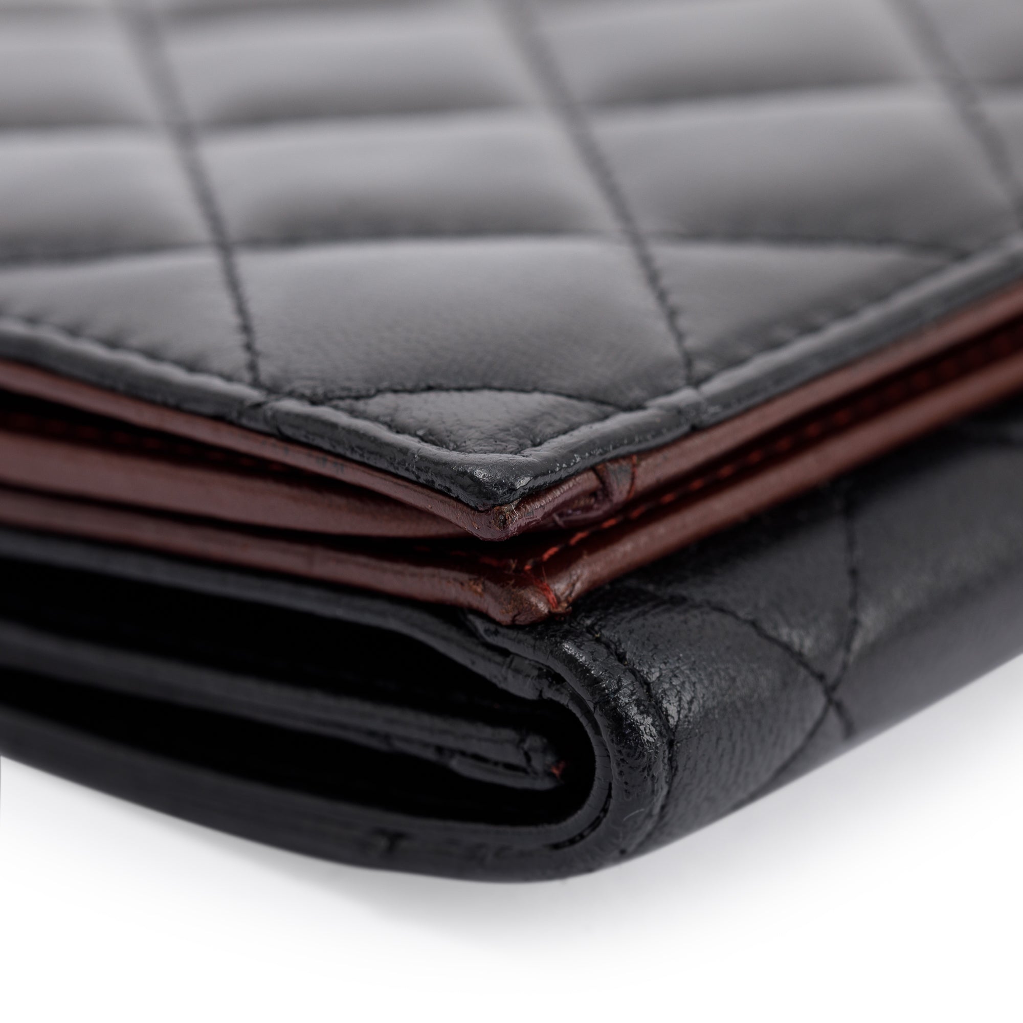 Chanel Black Lambskin Quilted Long Flap Wallet
