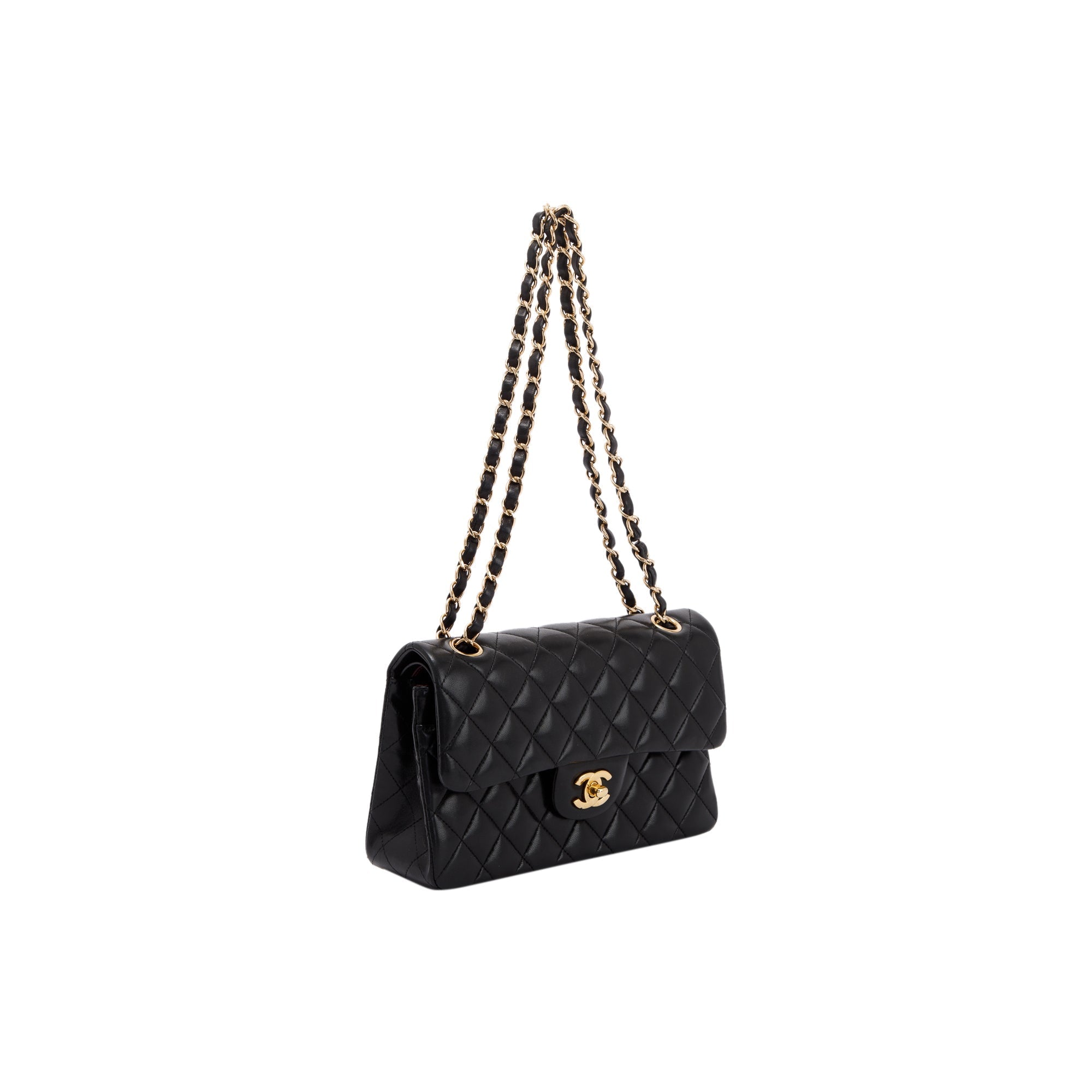 Chanel Black Lambskin Small Classic Double Flap Bag