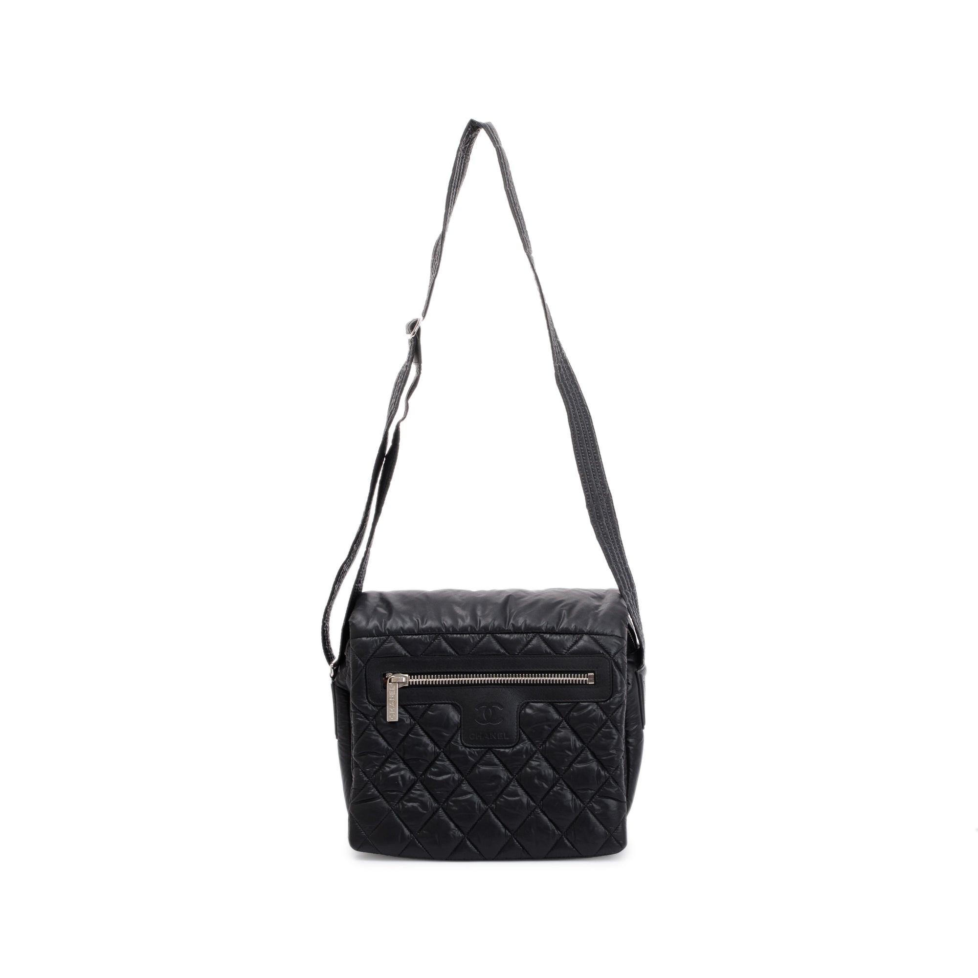 Chanel Black Nylon Quilted Medium Coco Cocoon Messenger Bag