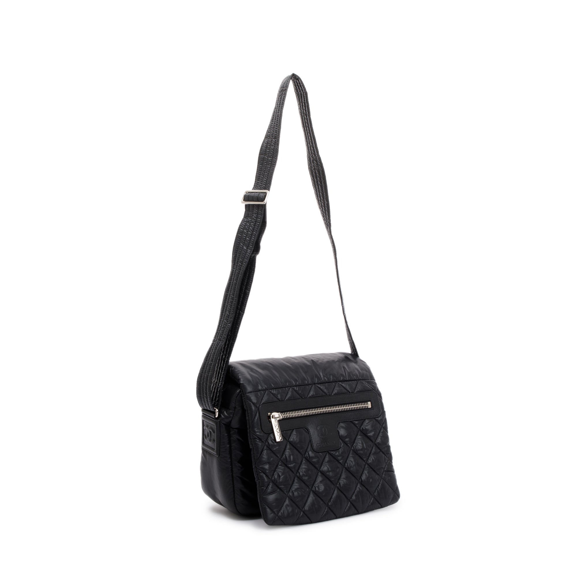 Chanel Black Nylon Quilted Medium Coco Cocoon Messenger Bag