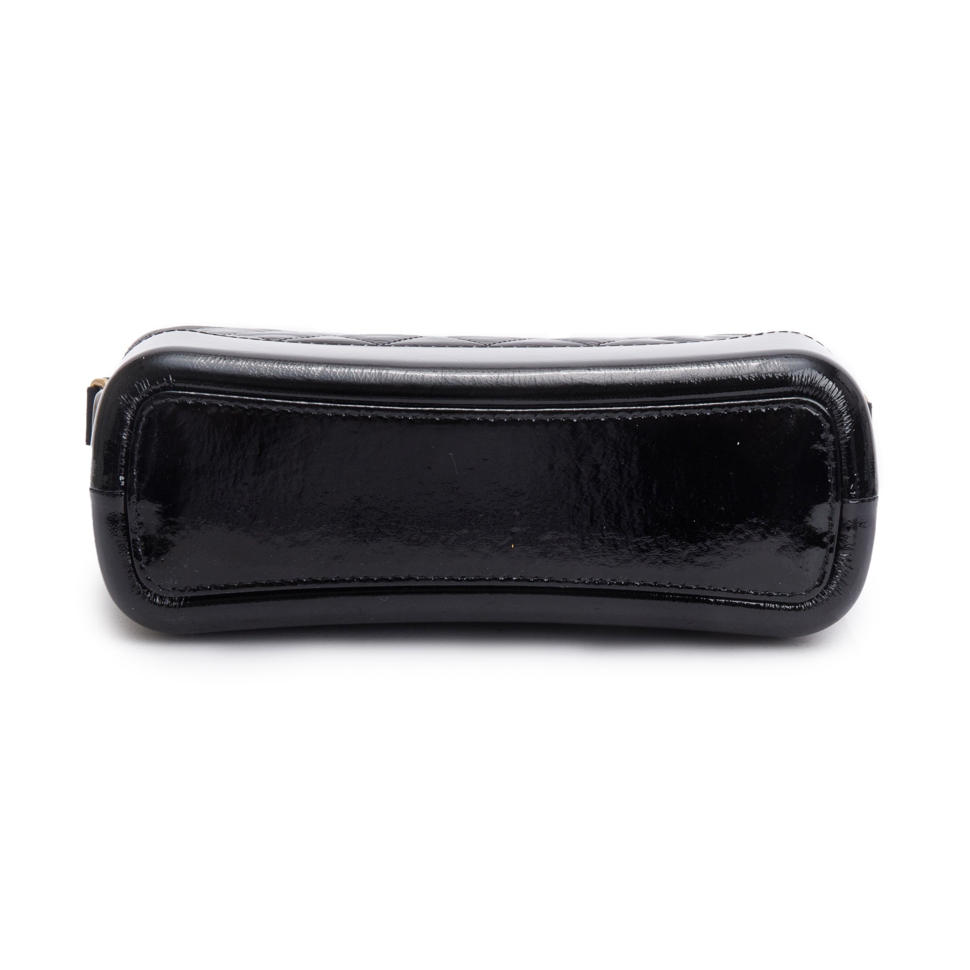 Chanel Black Patent Goatskin Leather Medium Gabrielle Hobo w/ Authenticity Card