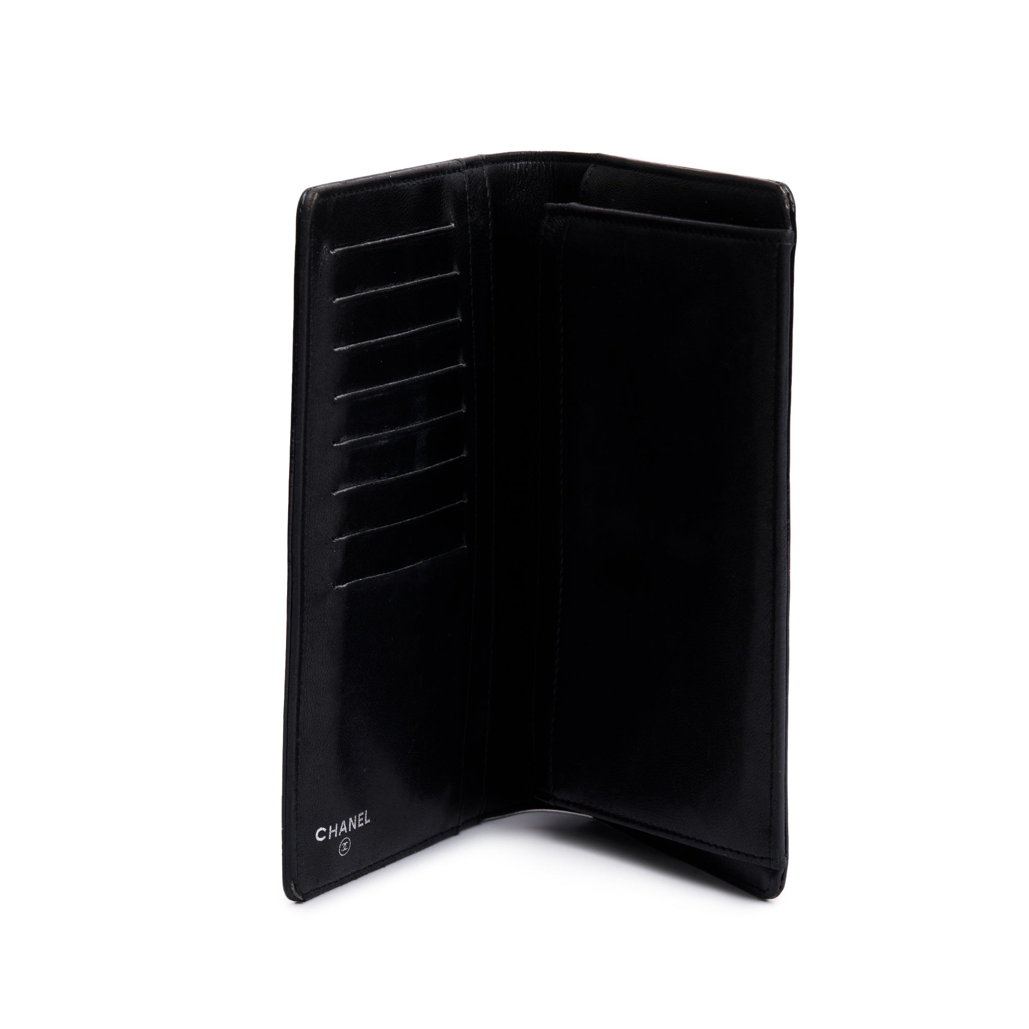 Chanel Black Patent Leather Lucky Symbols Bifold Wallet w/ Box & Authenticity Card