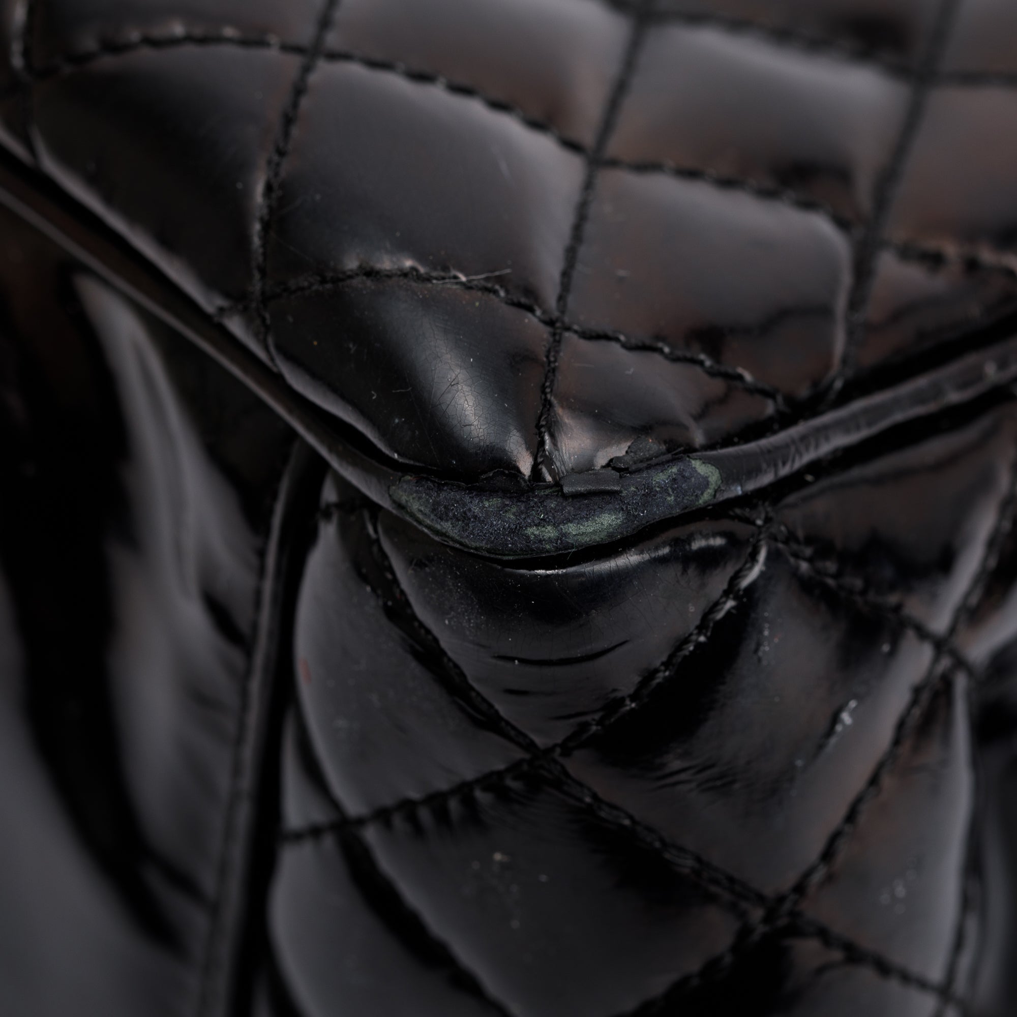 Chanel Black Patent Leather Mademoiselle Kelly Flap Bag