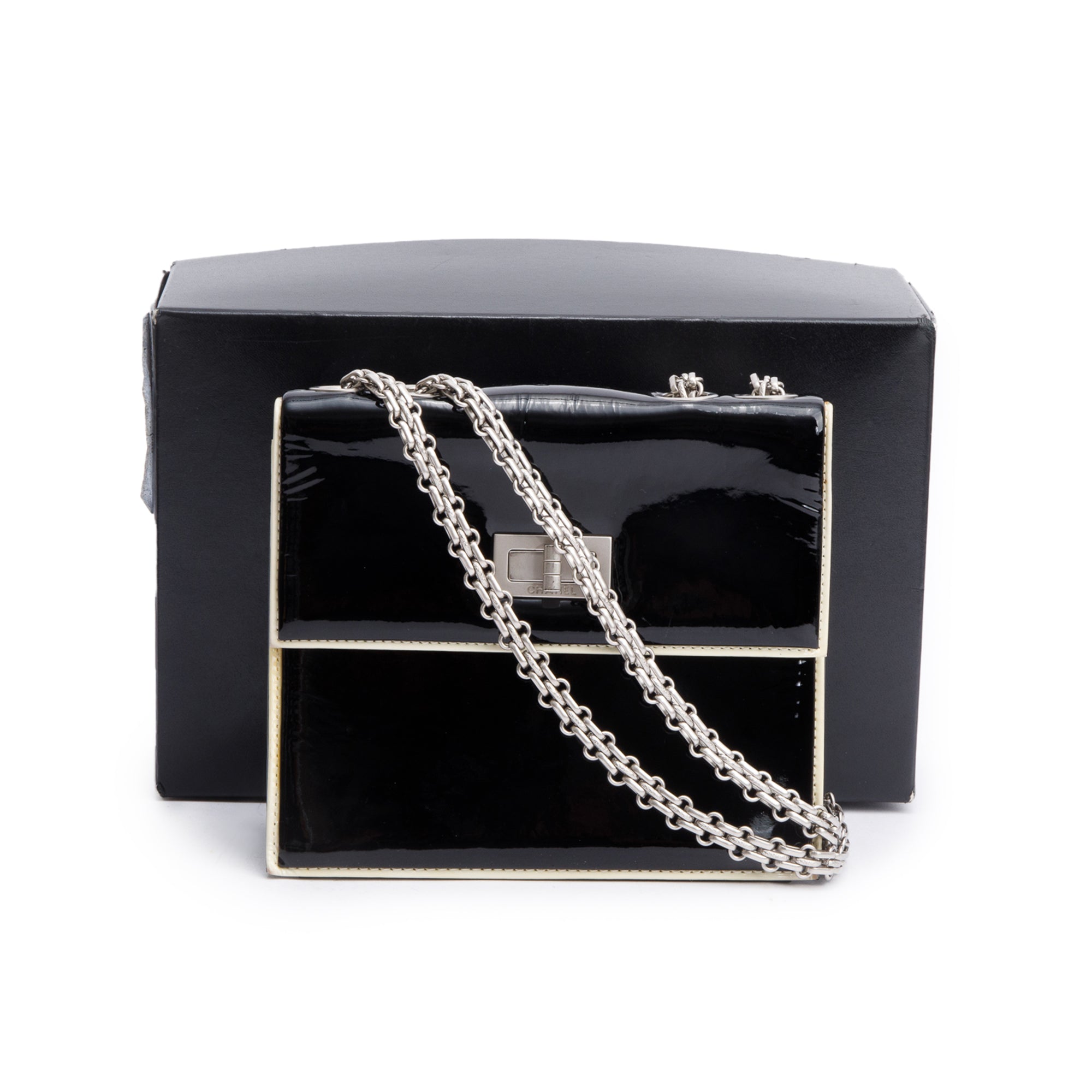 Chanel Black Patent Leather Reissue Square Flap Bag w/ Box & Authenticity Card