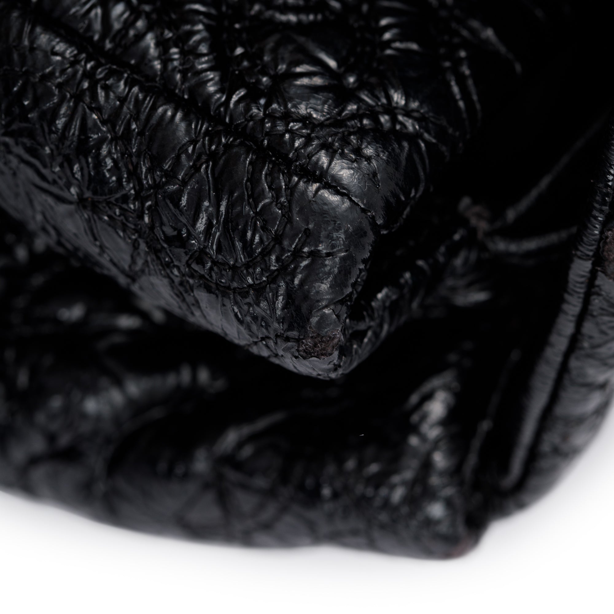 Chanel Black Patent Leather Rock In Moscow Flap Bag